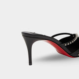 CHRISTIAN LOUBOUTIN Studded Pointed Toe 8.5 cm High Heel Mules - Black 