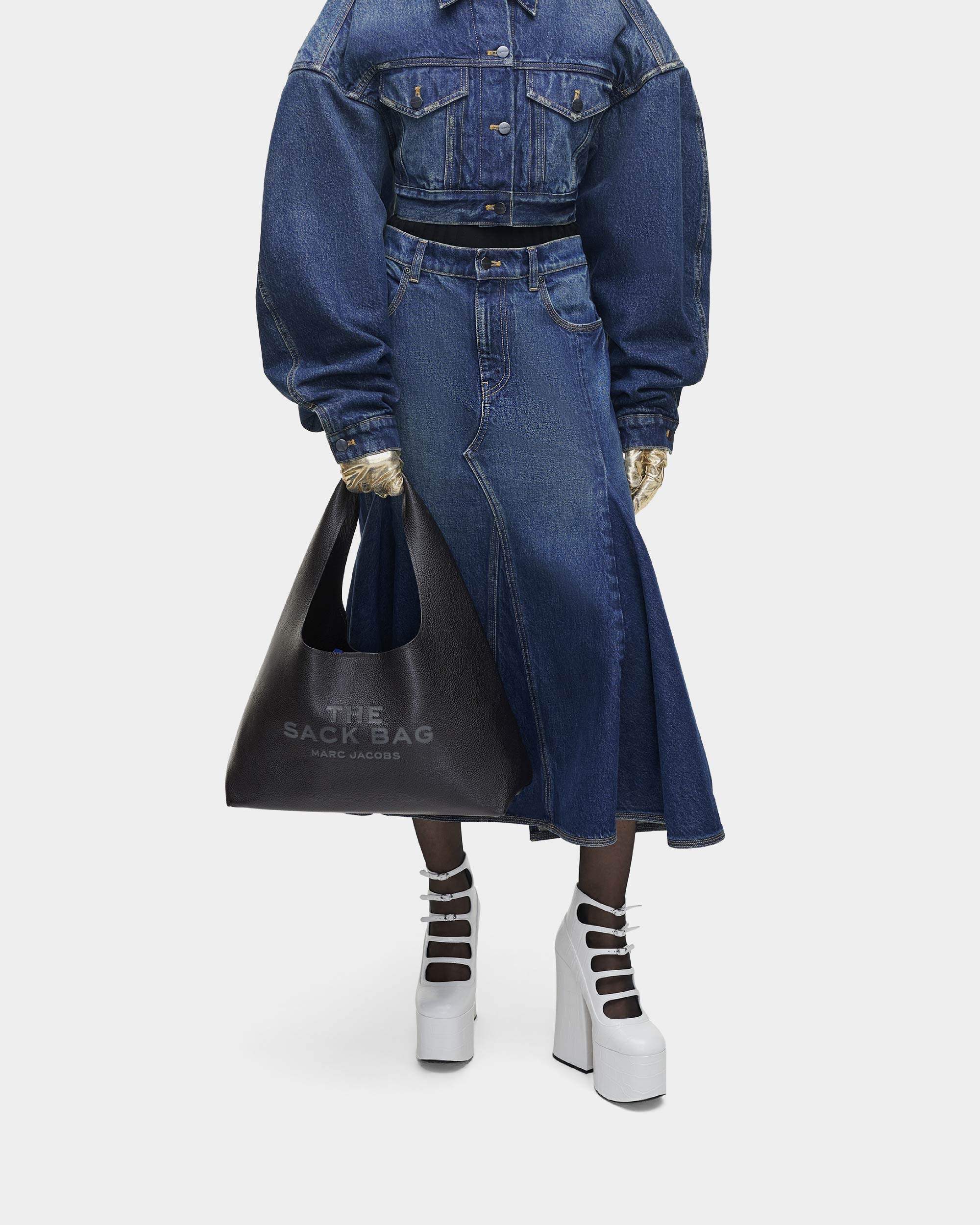 MARC JACOBS SACK 牛皮黑色經典LOGO包