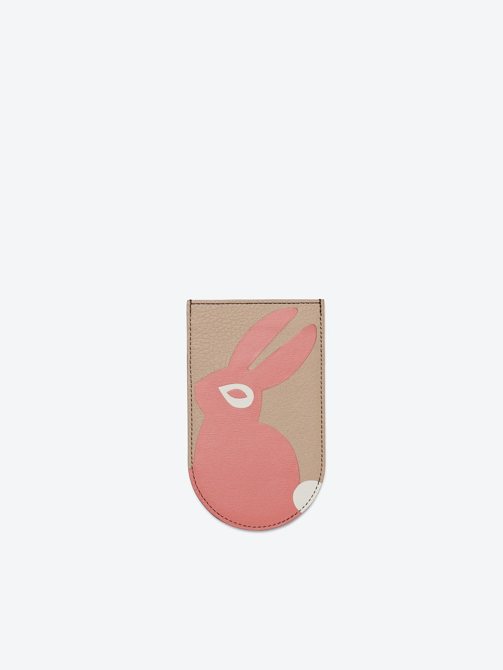 D Card Holder Rabbit Taurillon Soft Calf - Sand - Hibiscus - Ivory