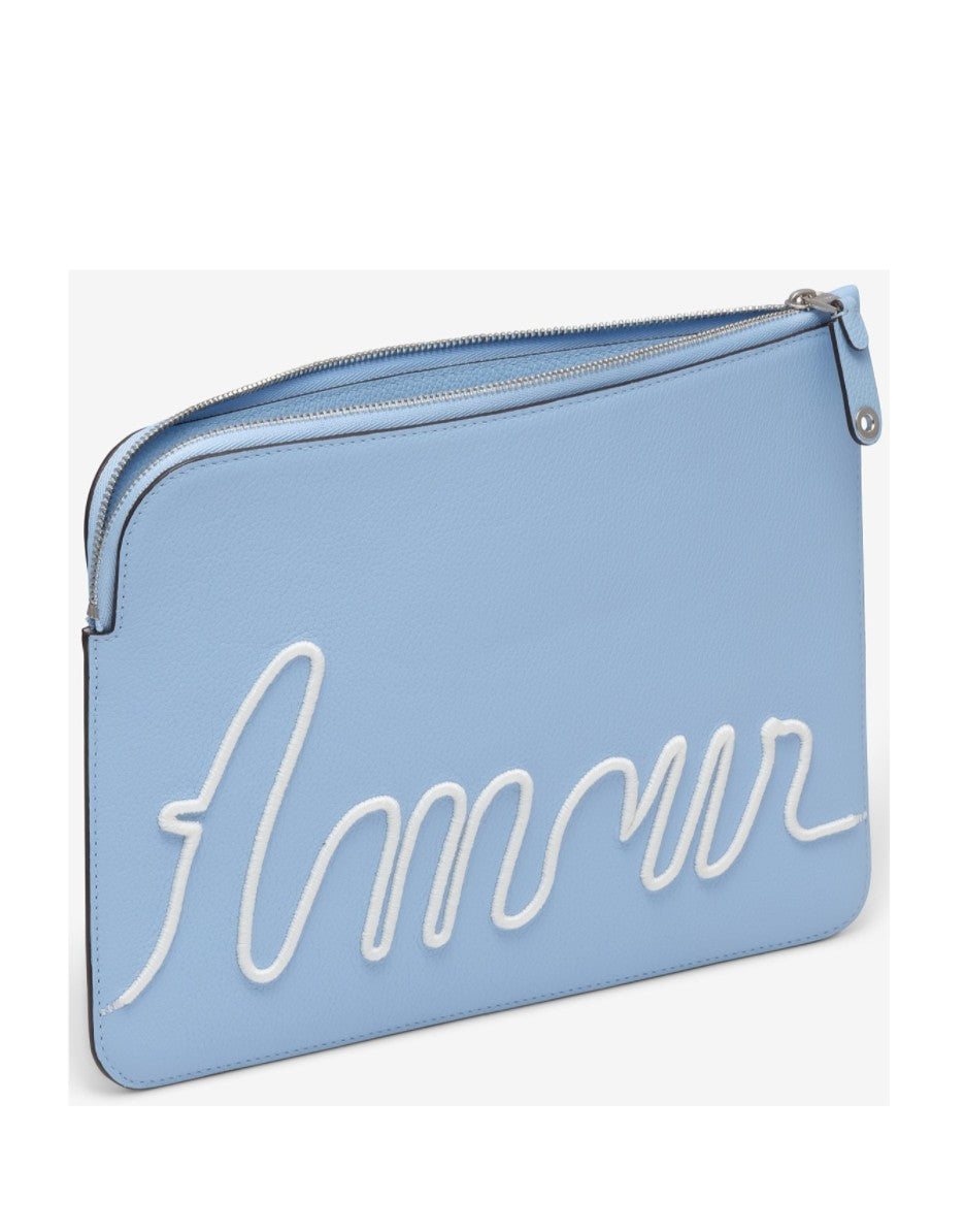 Magritte A5 Pouch L'Amour Jumping Calf - Azure - Ivory