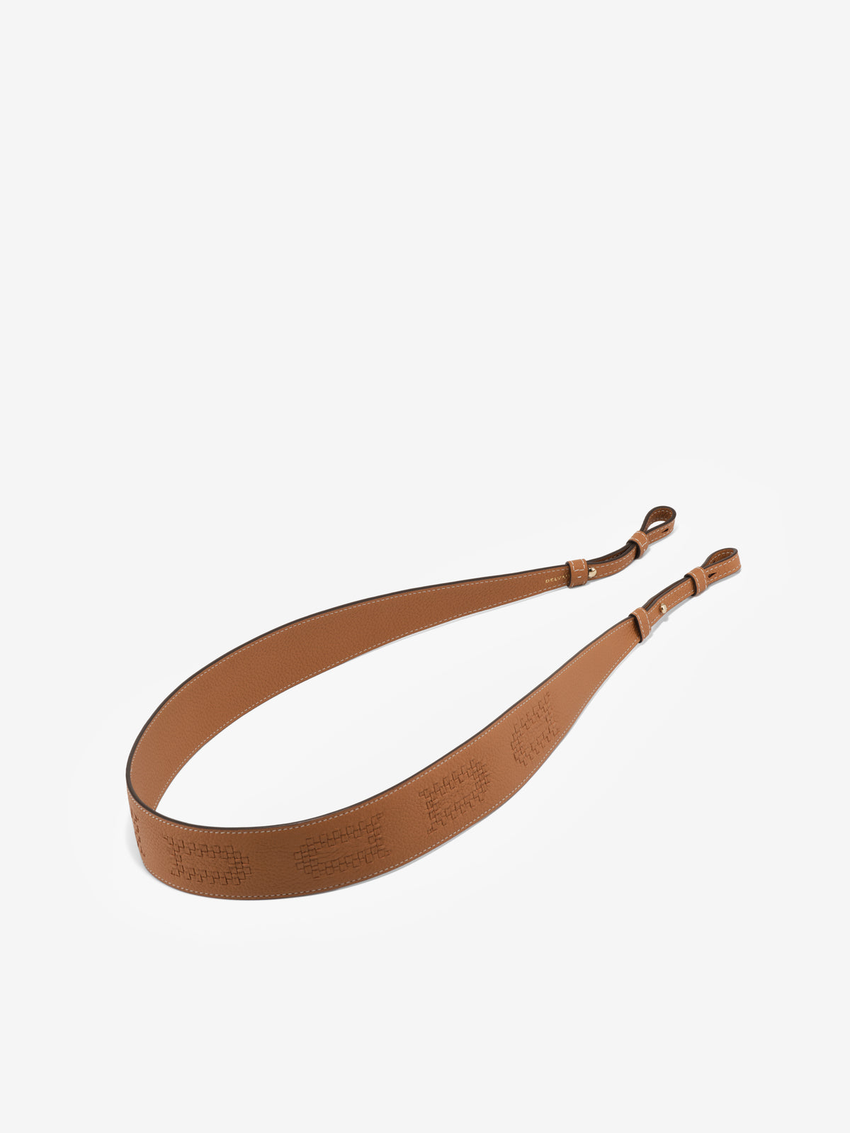 Adjustable Long Strap Toile de Cuir Taurillon Soft - Végétal - Ivory
