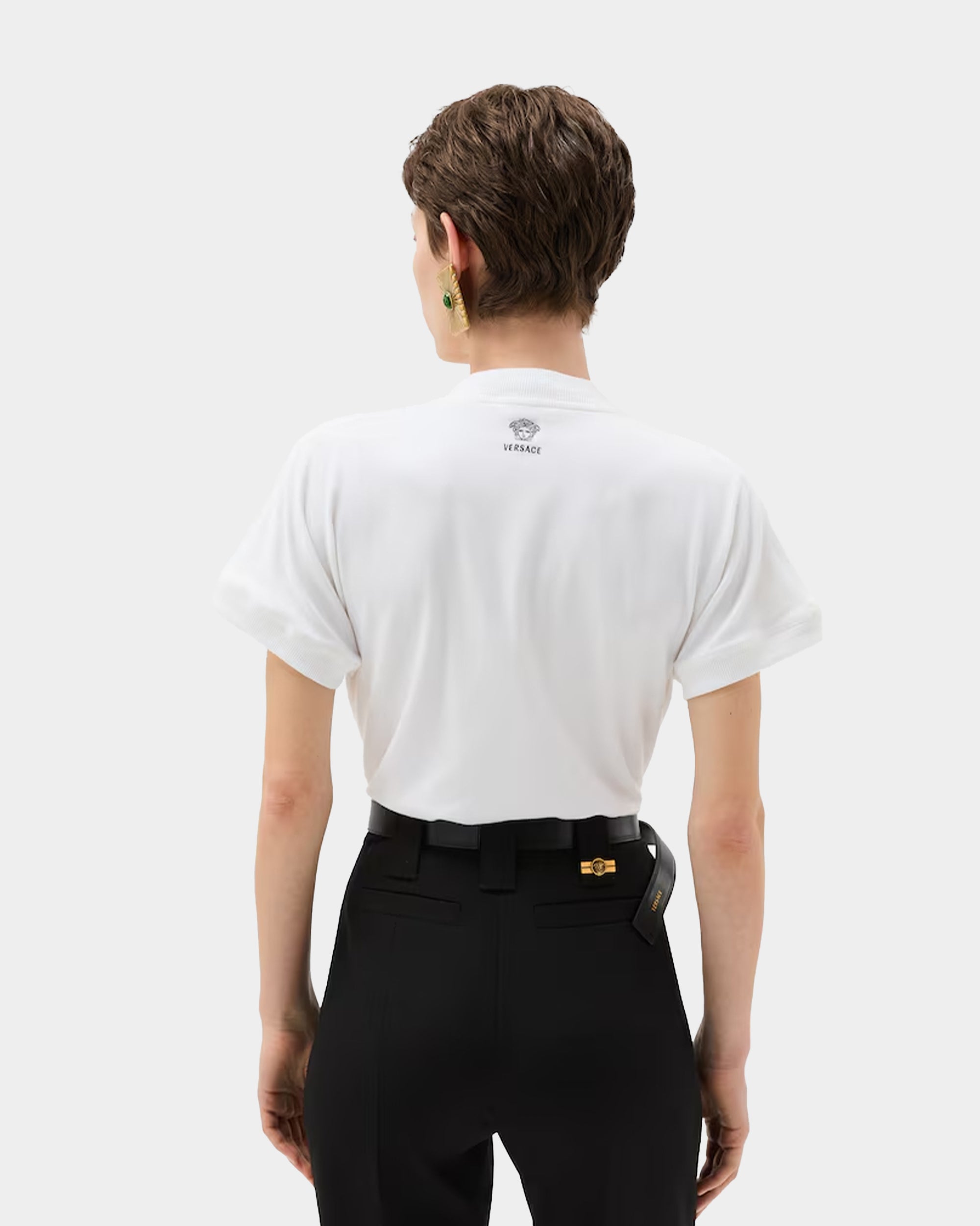梅杜莎電繡彈性棉質 T-shirt