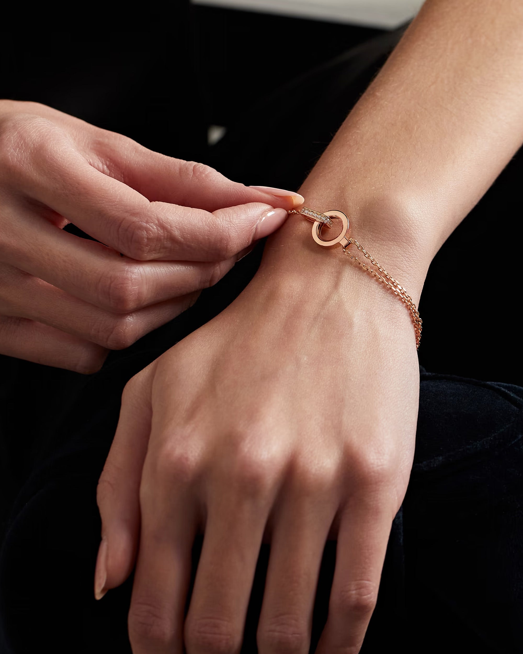 Berbere 18K 玫瑰金鑲鑽手鍊