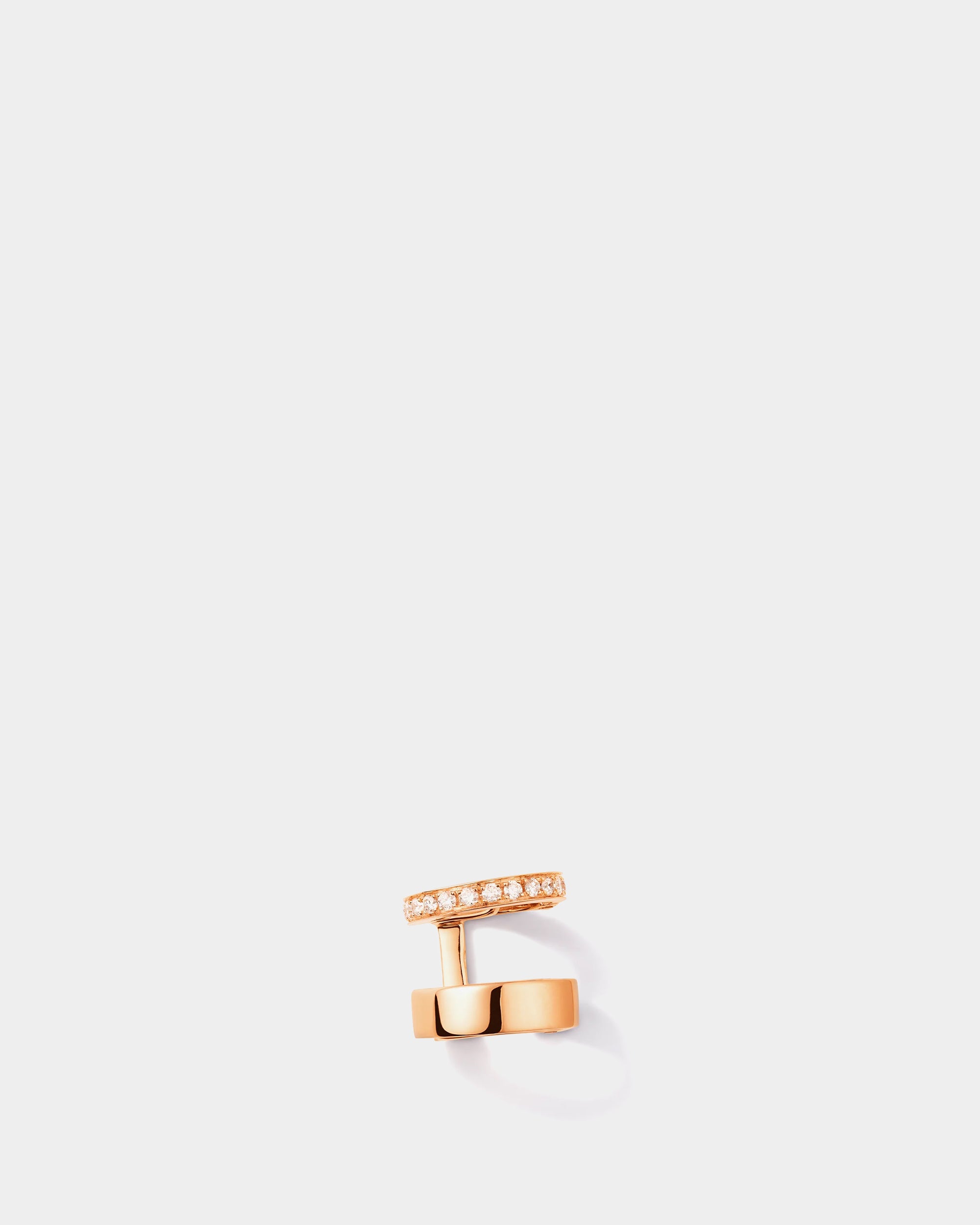 Berbere 18K 玫瑰金鑲鑽雙圈耳骨夾