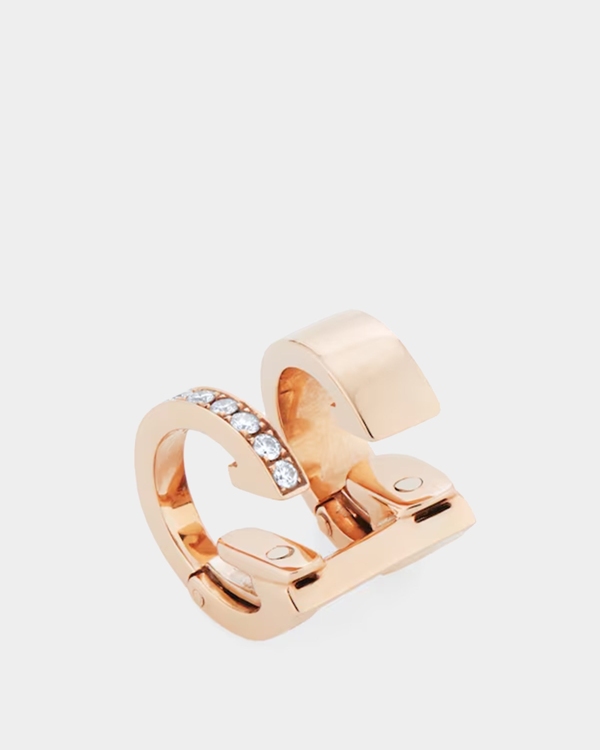 Berbere 18K 玫瑰金鑲鑽雙圈耳骨夾