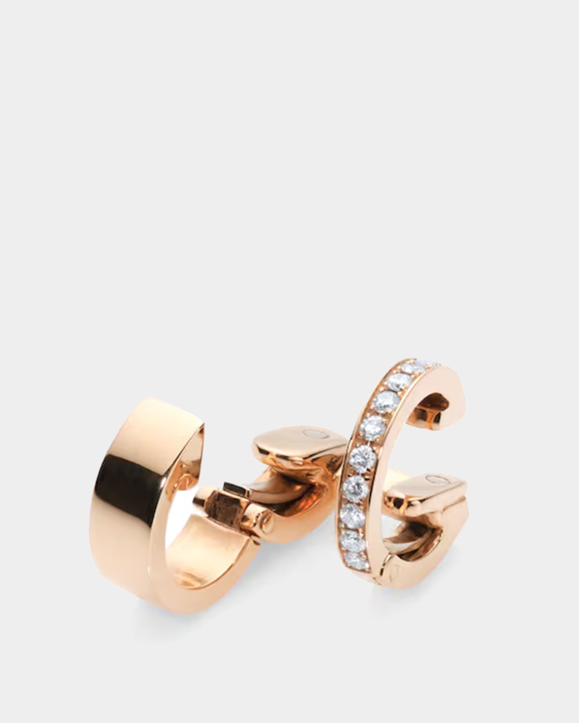 Berbere 18K 玫瑰金鑲鑽雙圈耳骨夾