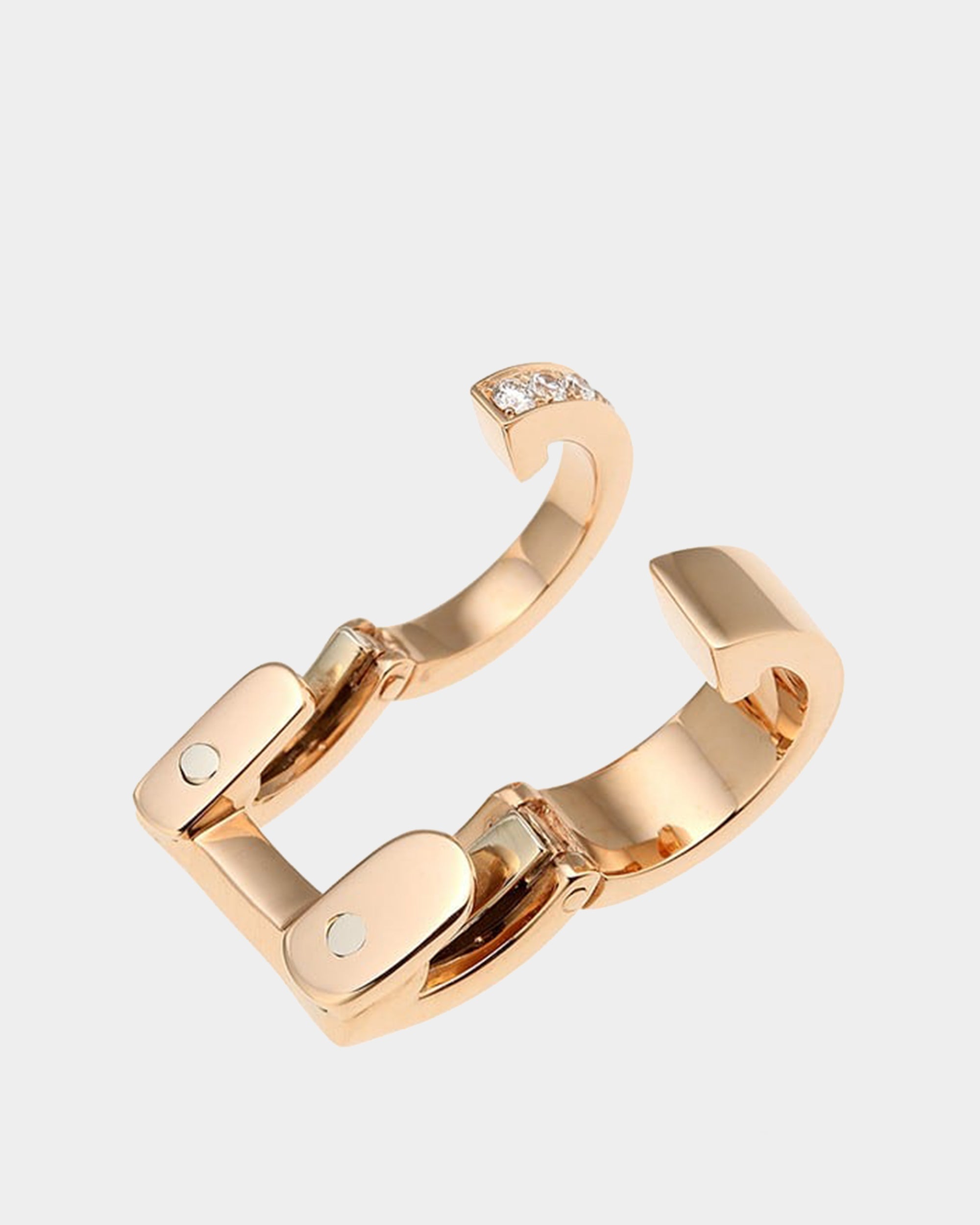 Berbere 18K 玫瑰金鑲鑽雙圈耳骨夾