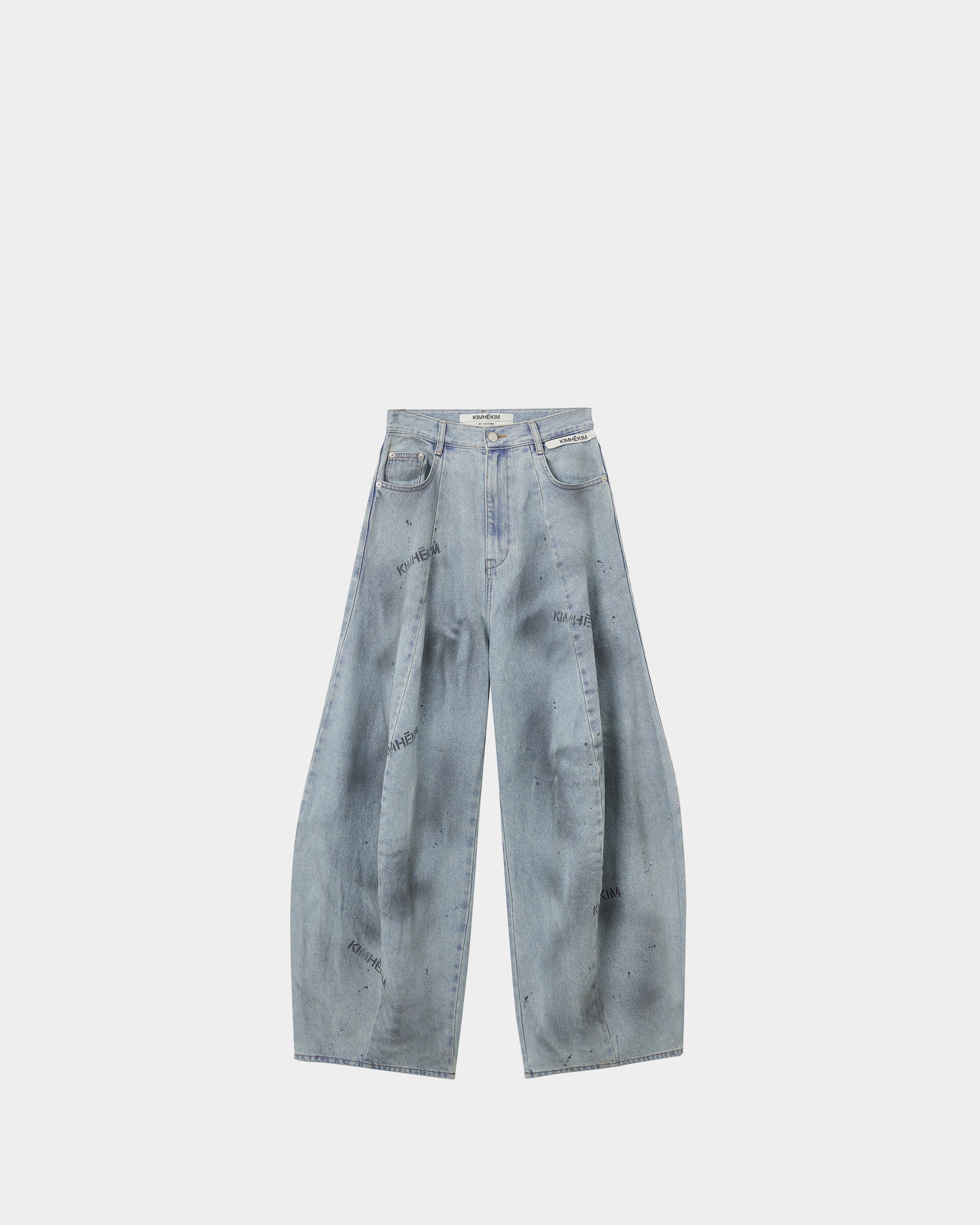 刷色寬版錐形褲