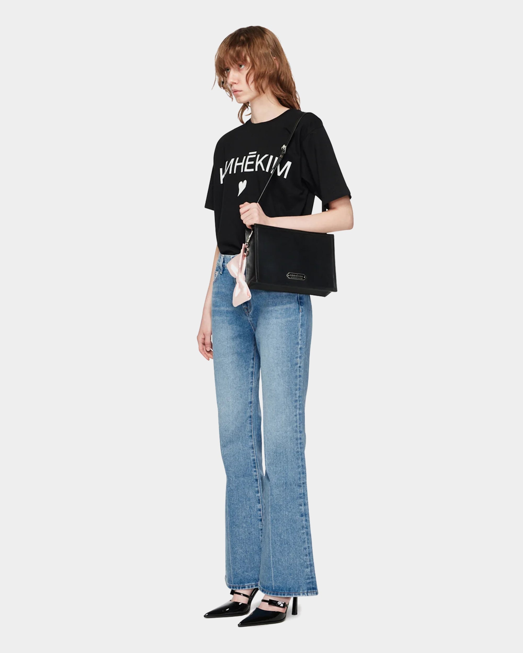 愛心 LOGO 短袖黑Tshirt