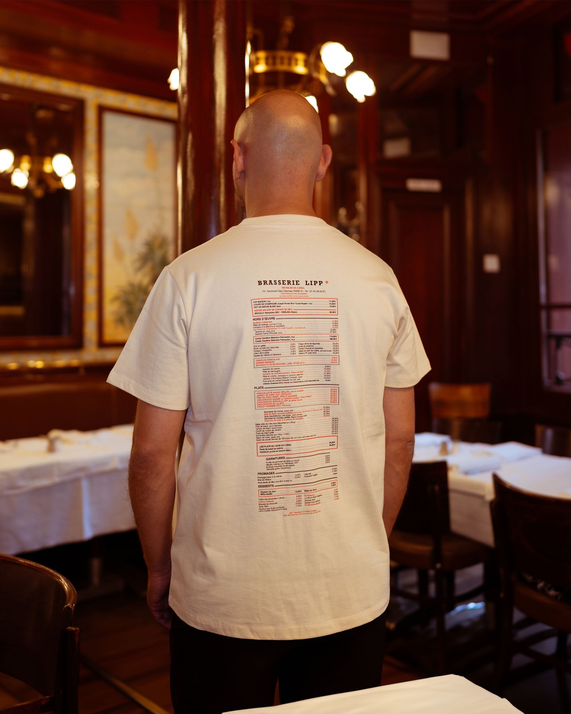 Brasserie LIPP 菜單印花T-Shirt