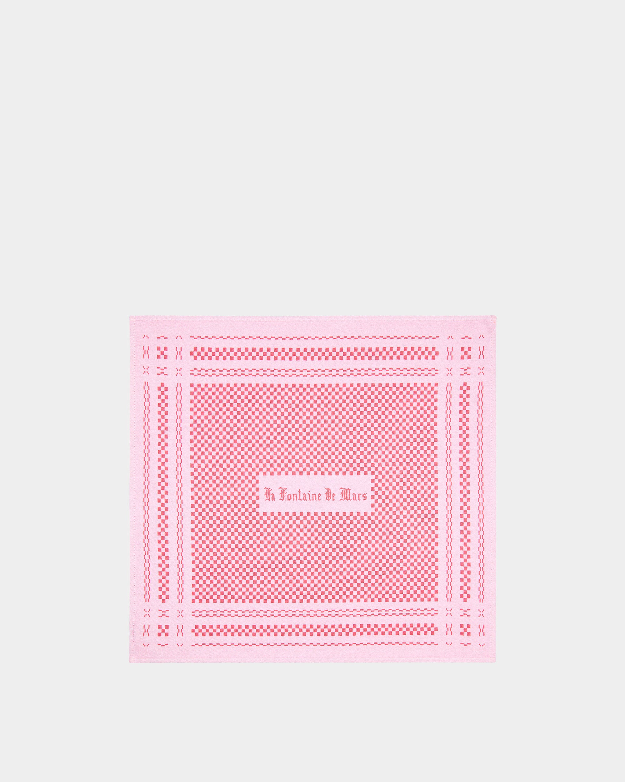 La Fontaine de Mars 粉色格紋方巾