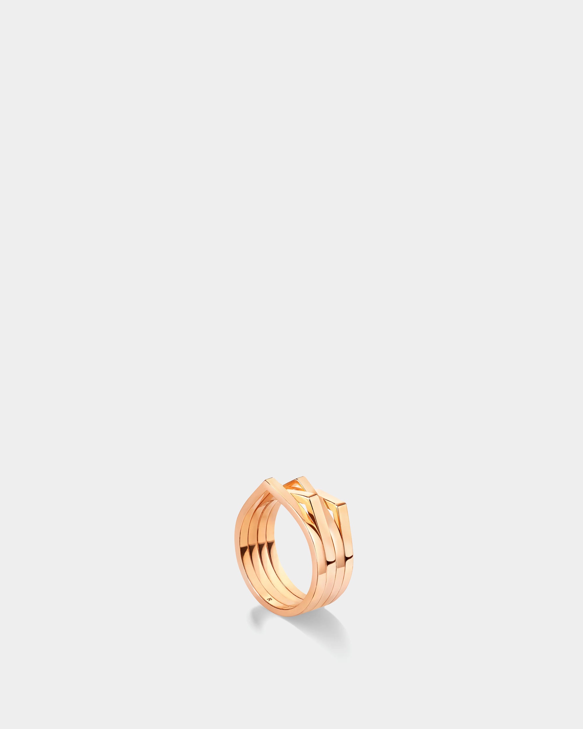 Antifer 18K 玫瑰金四圈戒指