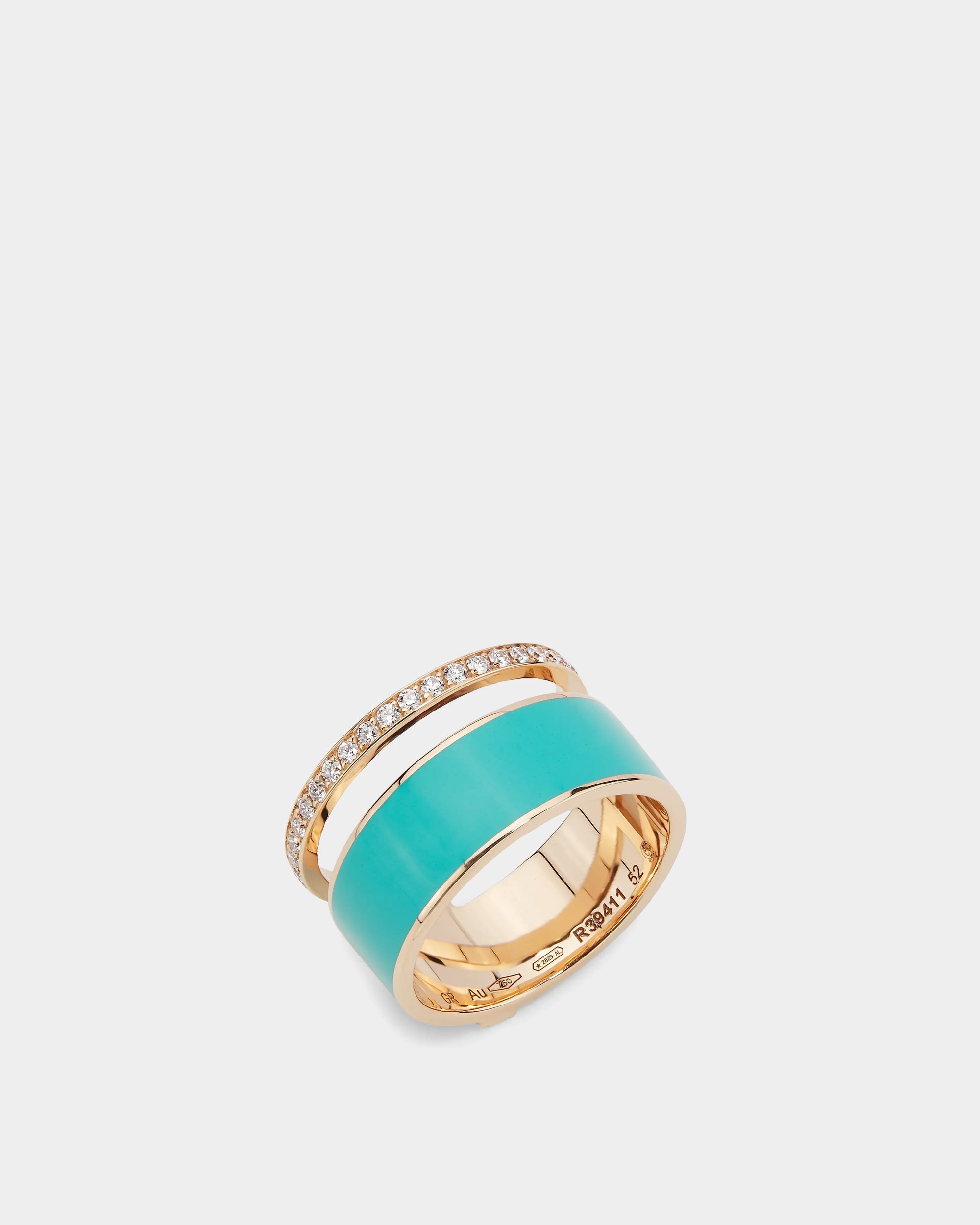 Berbere Chromatic 18K 玫瑰金綠松石鑲鑽戒指