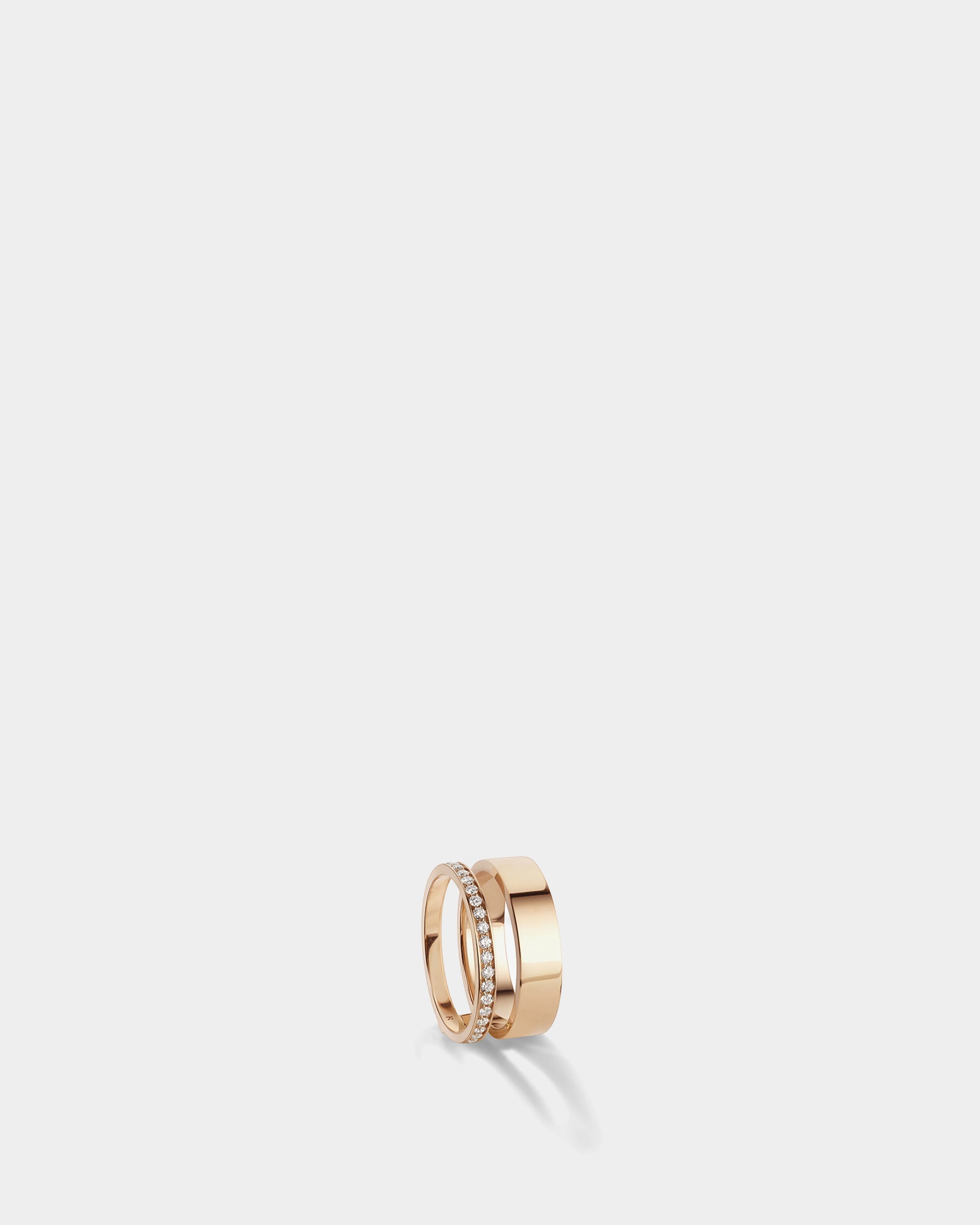 Berbere 18K 玫瑰金鑲鑽雙圈戒指