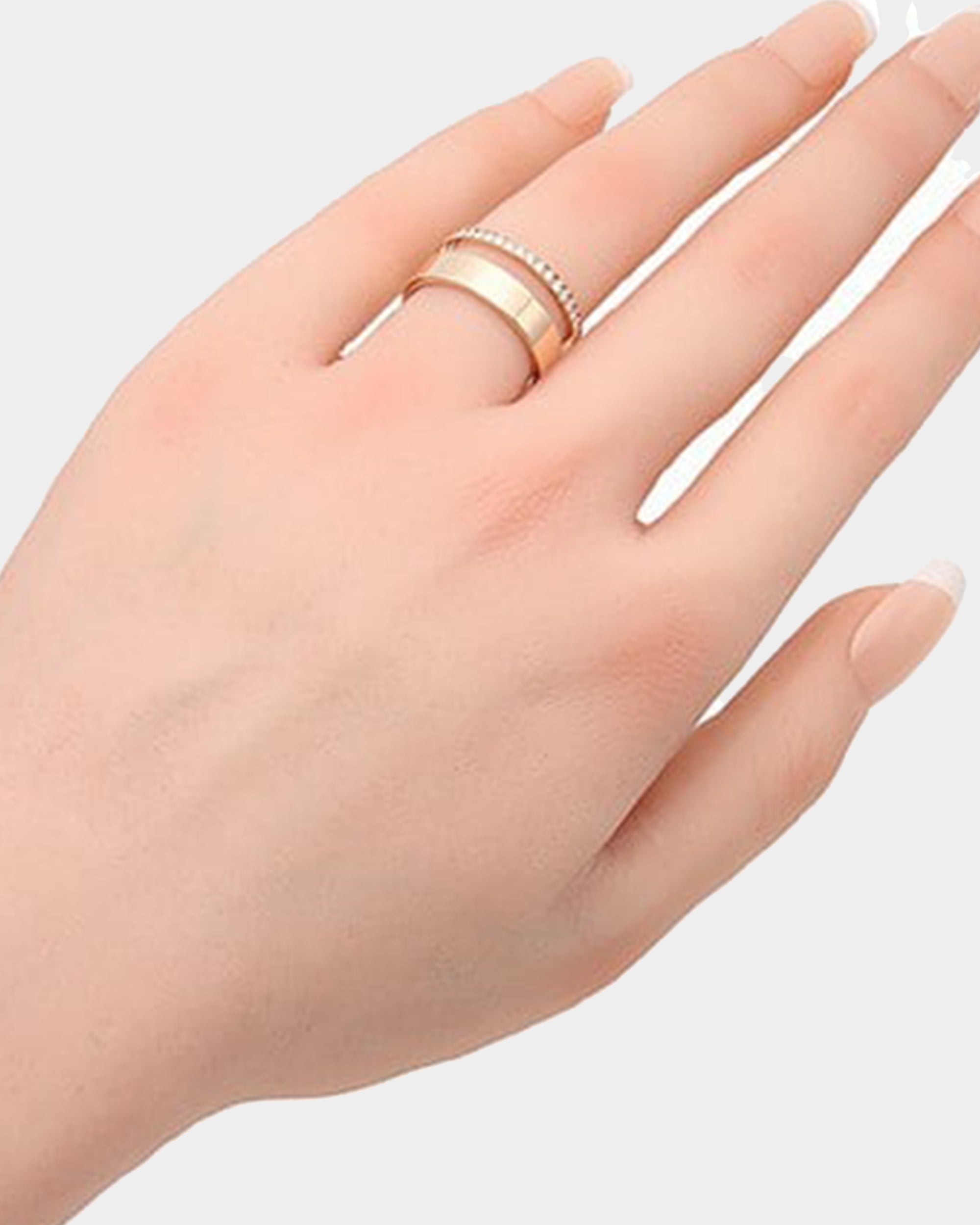 Berbere 18K 玫瑰金鑲鑽雙圈戒指