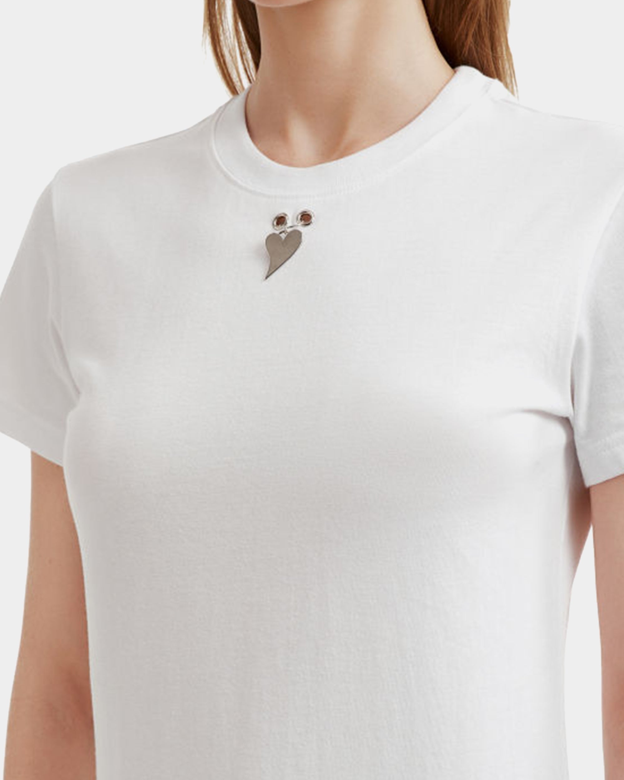 愛心金屬白色Tshirt