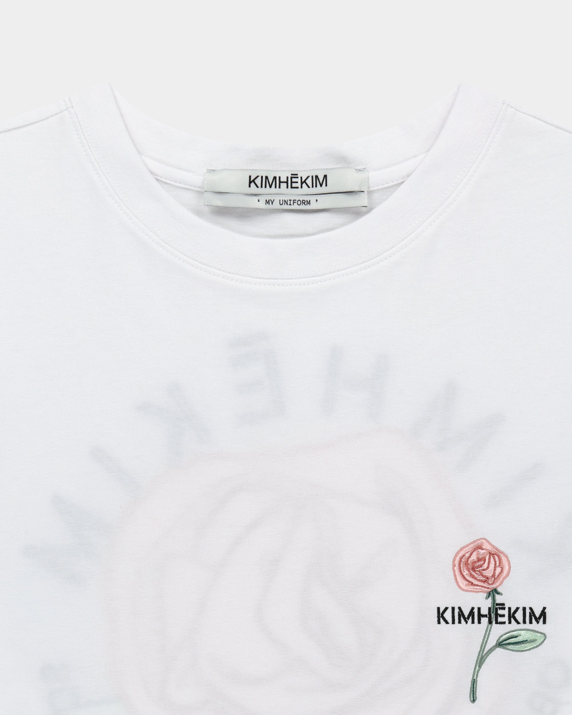 玫瑰刺繡長版 T-shirt