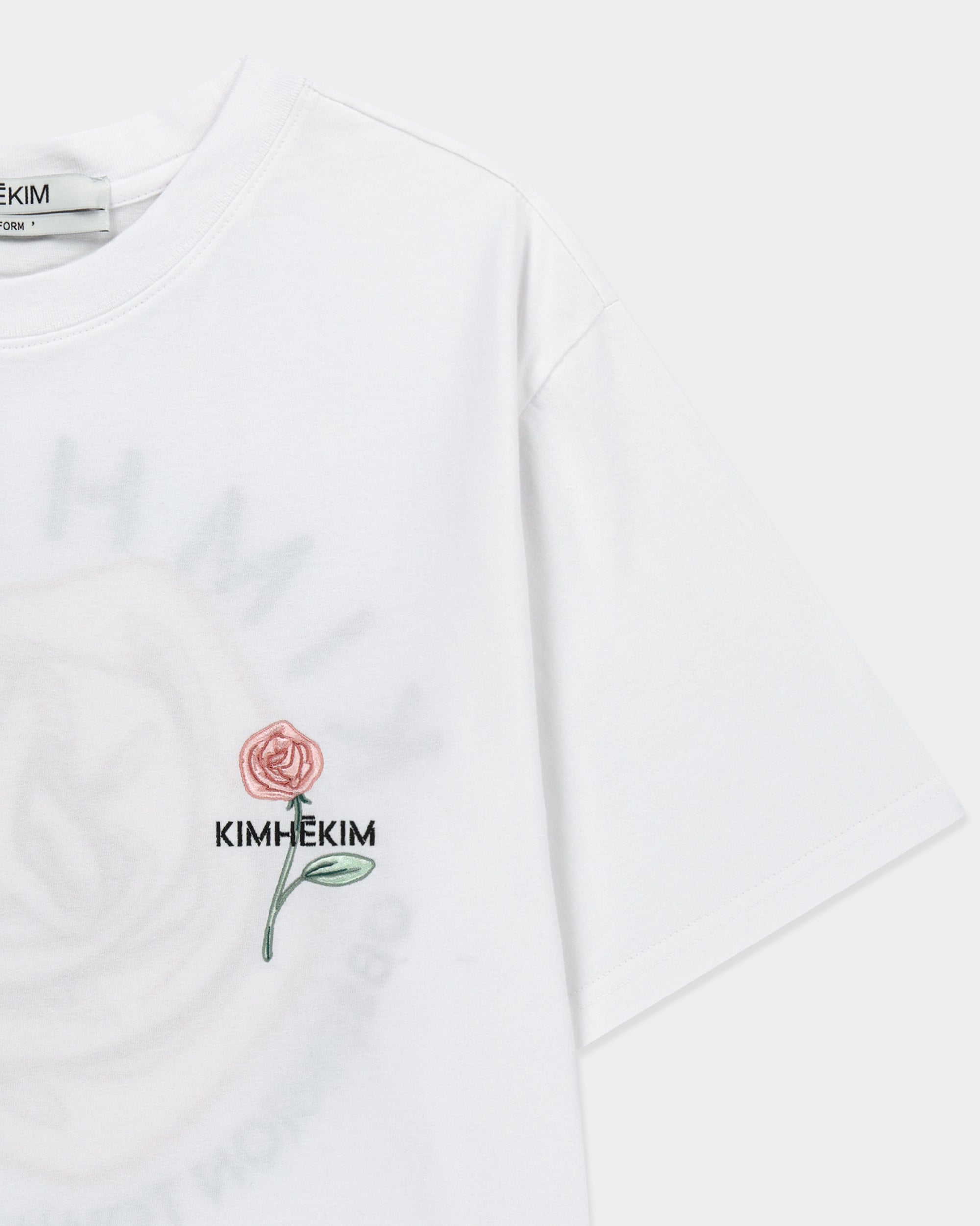 玫瑰刺繡長版 T-shirt