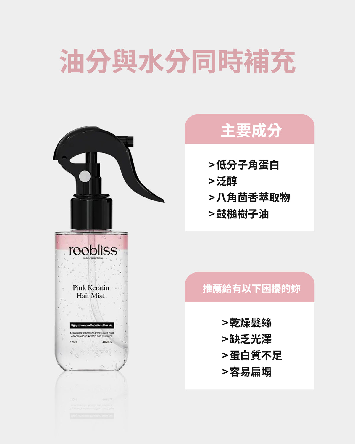 角蛋白柔順護髮噴霧 120ml