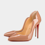 CHRISTIAN LOUBOUTIN 裸色 100mm 漆皮高跟鞋