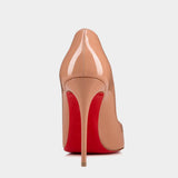 CHRISTIAN LOUBOUTIN 裸色 100mm 漆皮高跟鞋