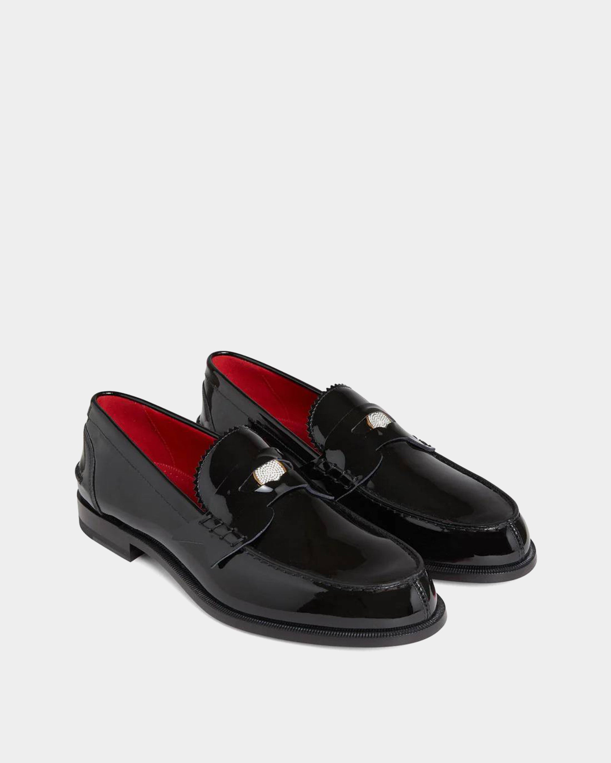CHRISTIAN LOUBOUTIN 漆皮水鑽樂福鞋