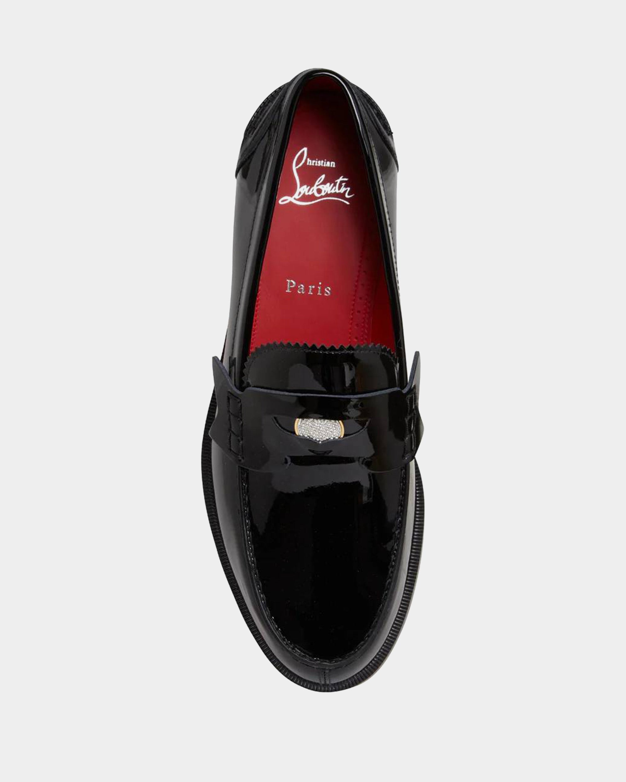 CHRISTIAN LOUBOUTIN 漆皮水鑽樂福鞋