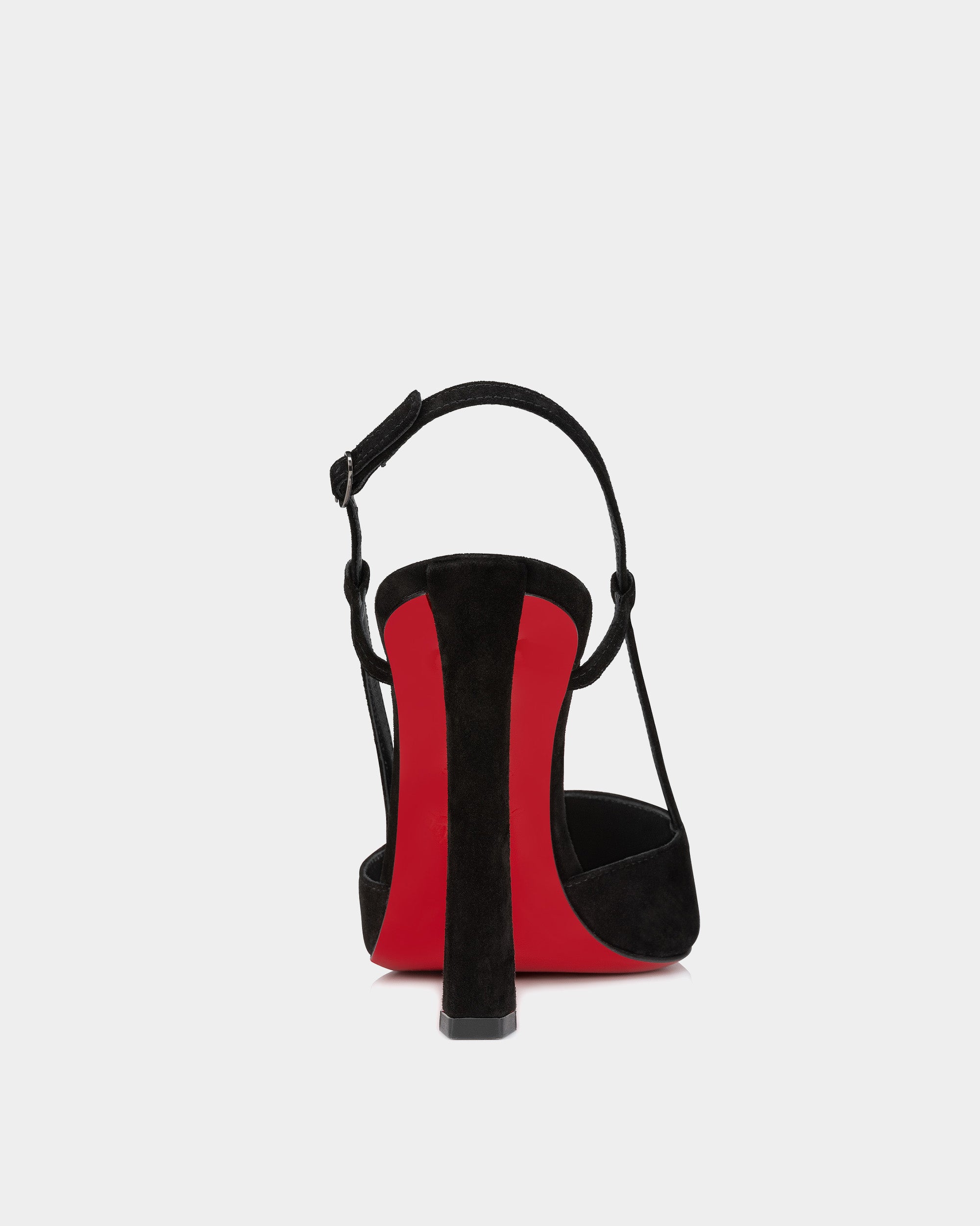 CHRISTIAN LOUBOUTIN 黑色麂皮細帶高跟鞋