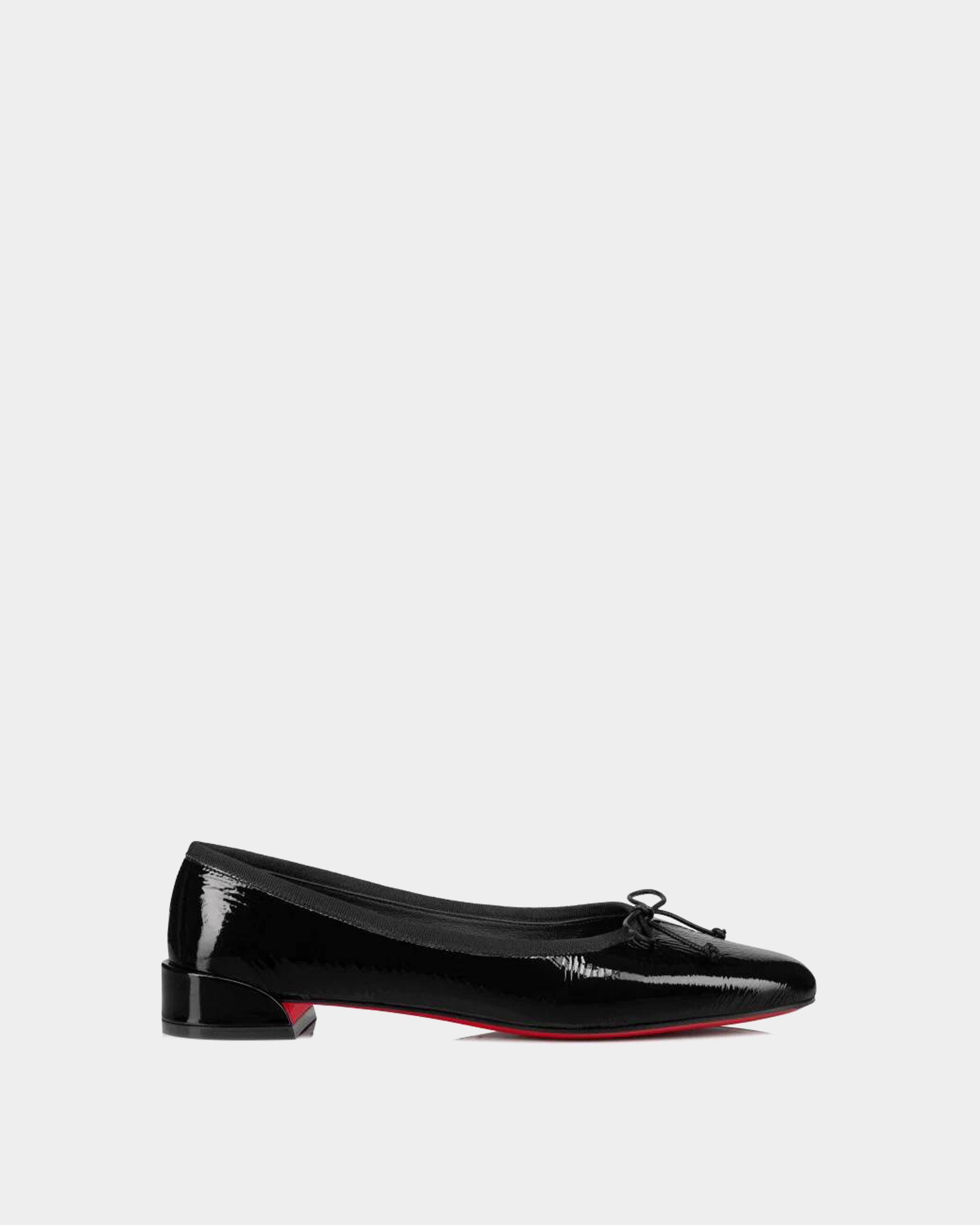 CHRISTIAN LOUBOUTIN 黑色漆皮芭蕾平底鞋