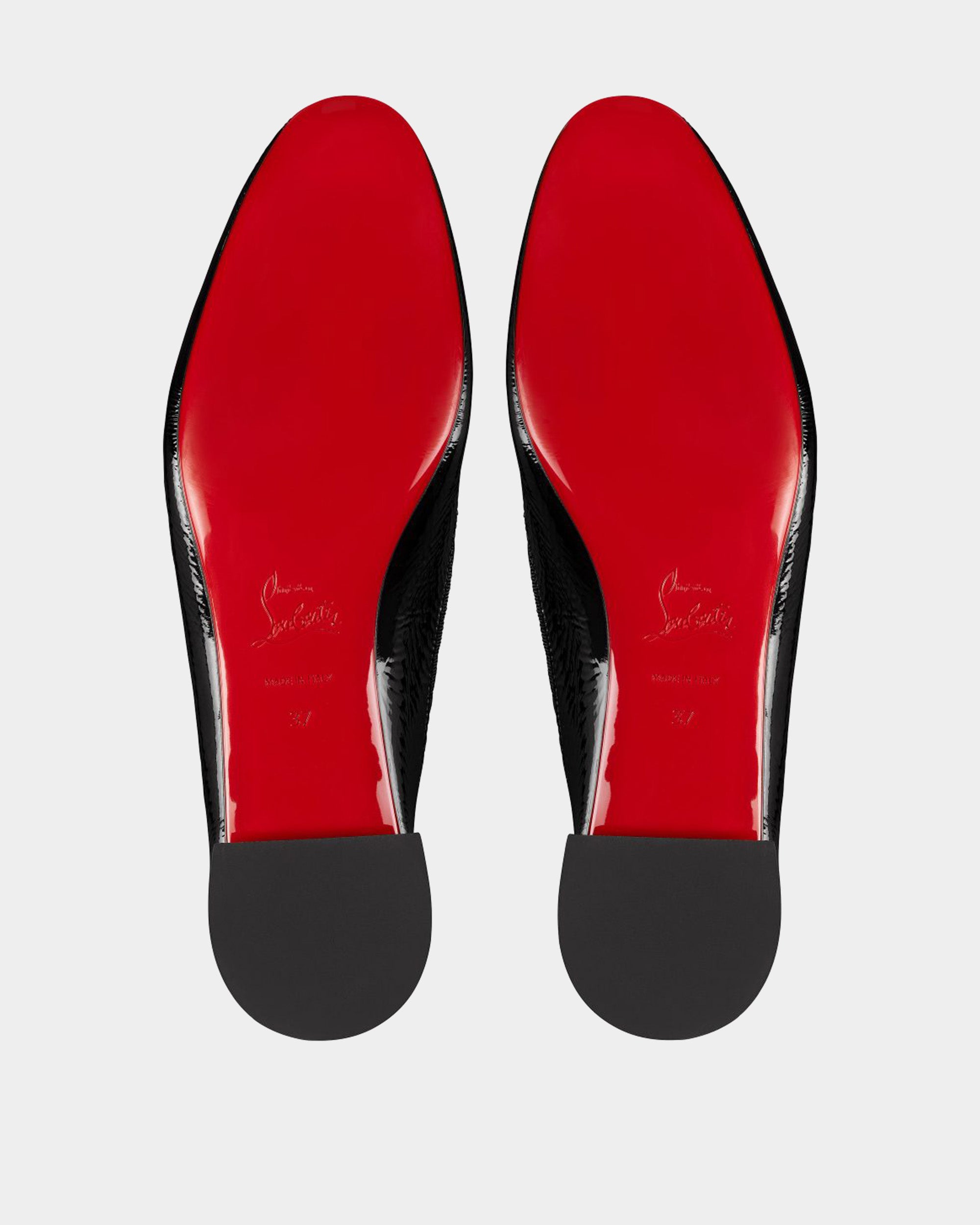 CHRISTIAN LOUBOUTIN 黑色漆皮芭蕾平底鞋