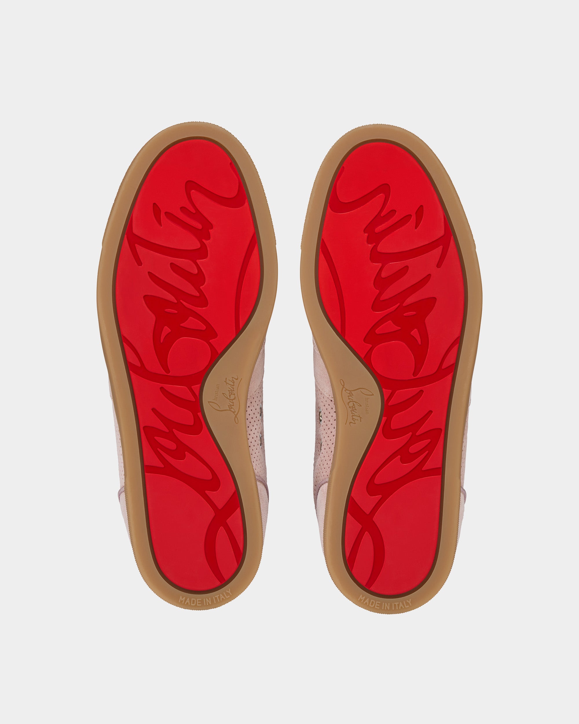 CHRISTIAN LOUBOUTIN 復古玫瑰色麂皮休閒鞋