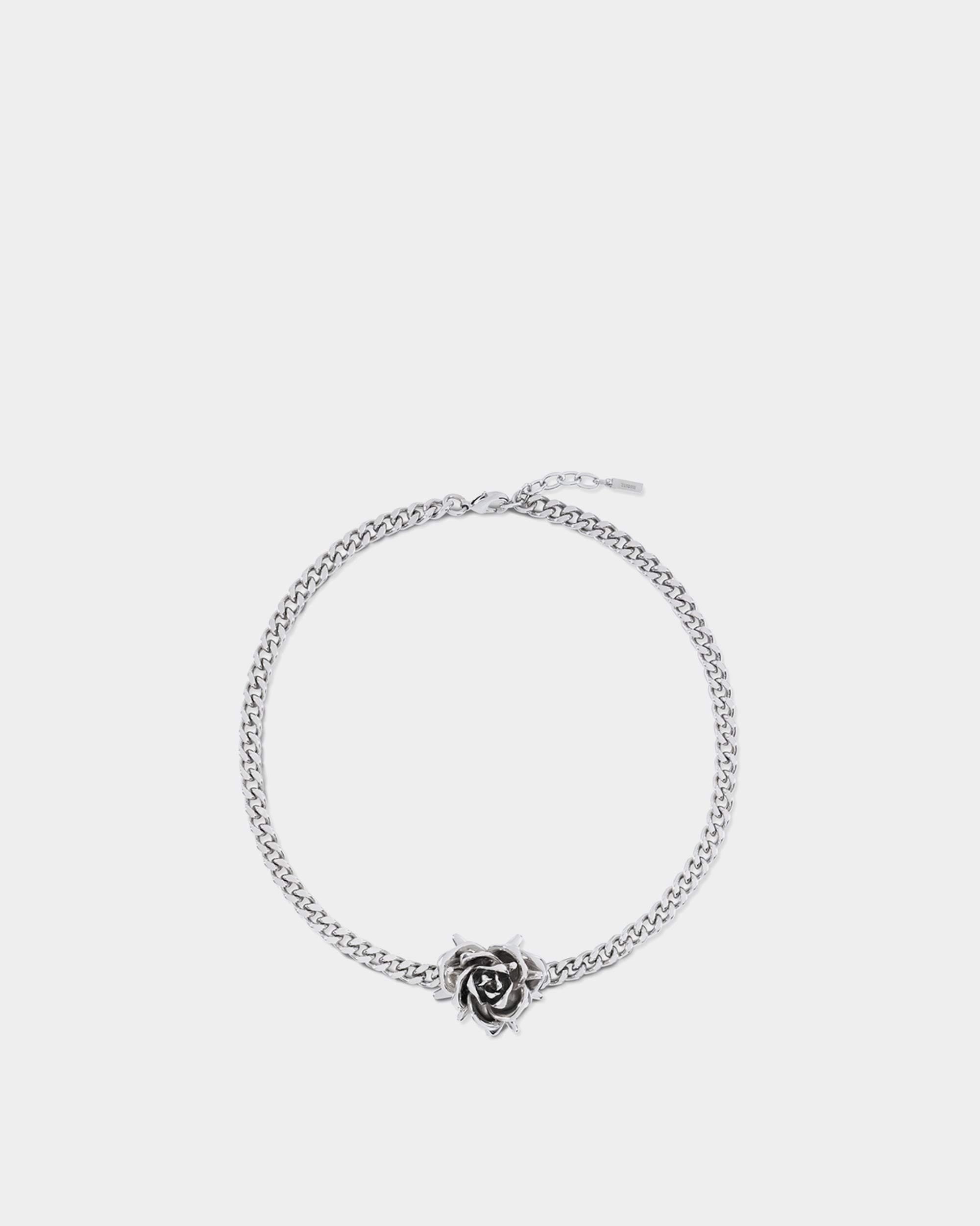 SPIKY ROSE NECKLACE IN SILVER