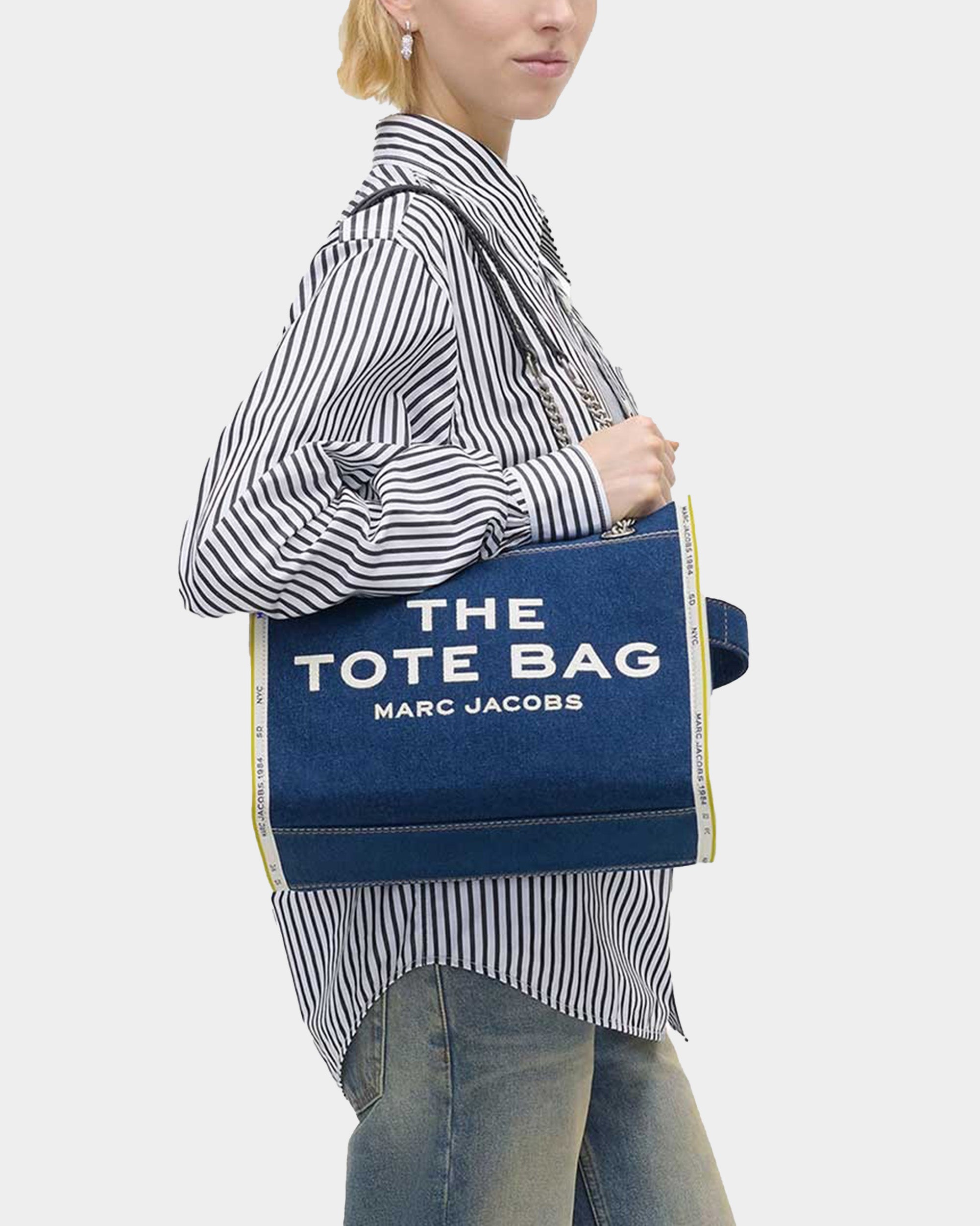 MARC JACOBS 中號丹寧鏈條托特包