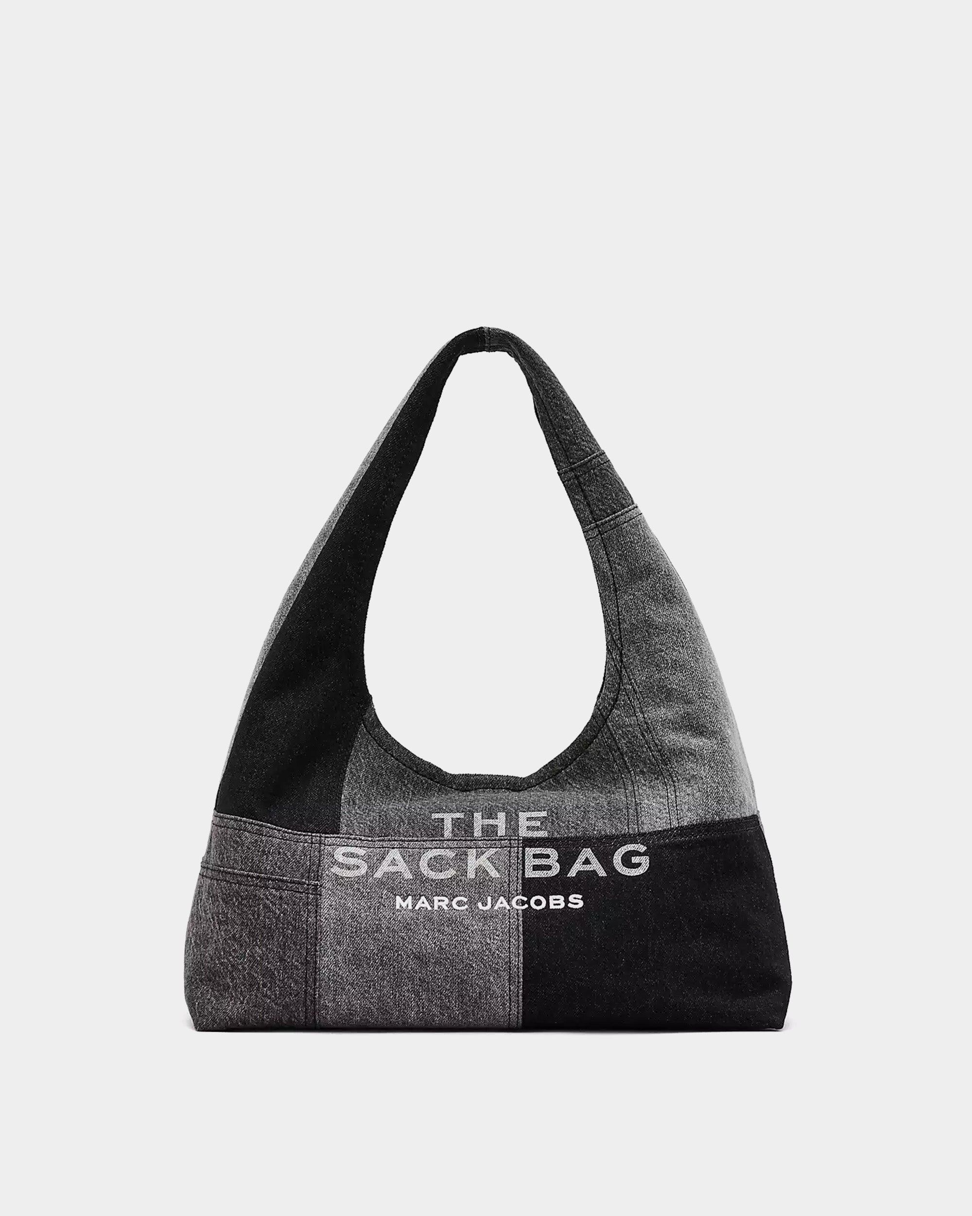 MARC JACOBS 黑色拼接丹寧 Sack 包
