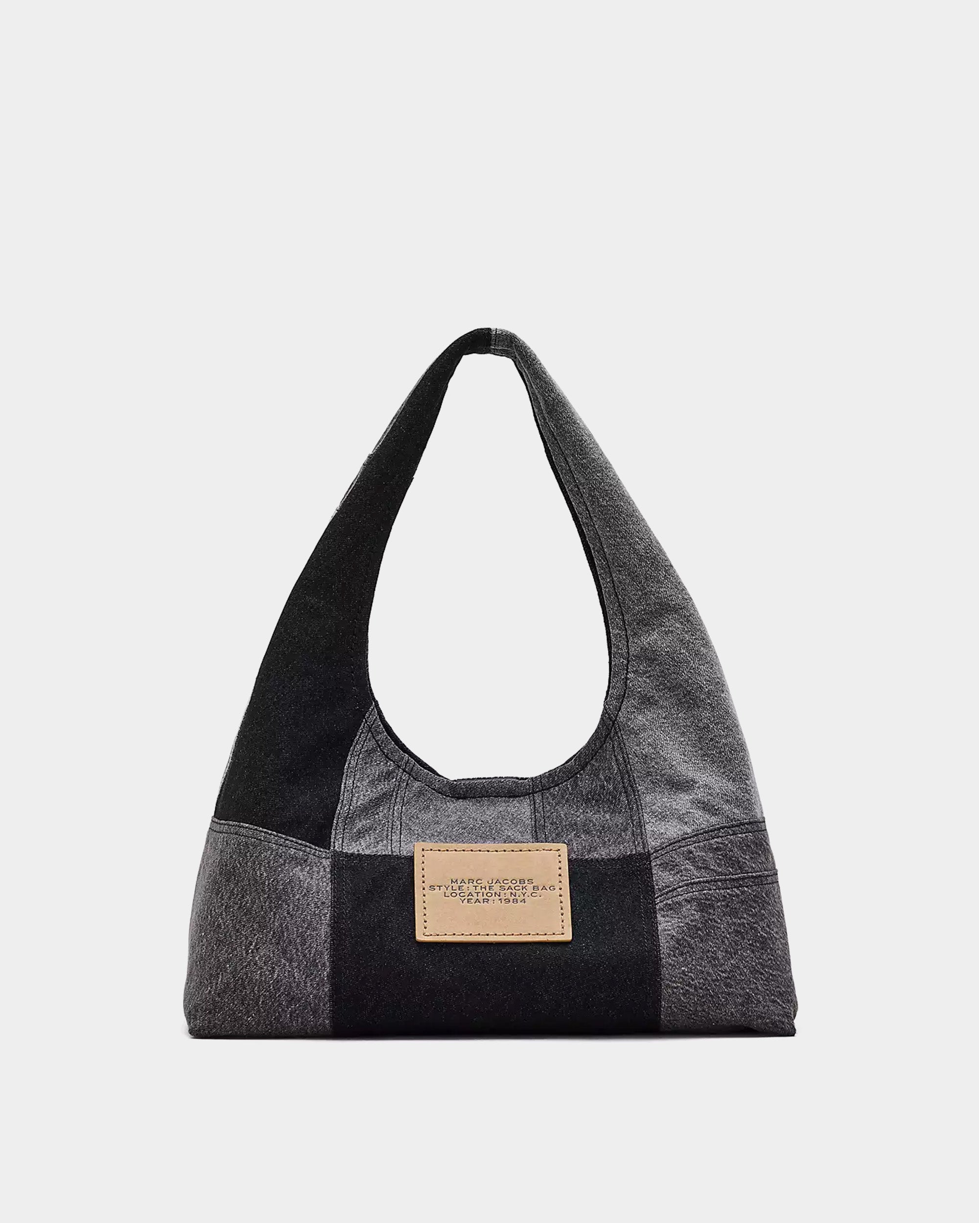 MARC JACOBS 黑色拼接丹寧 Sack 包
