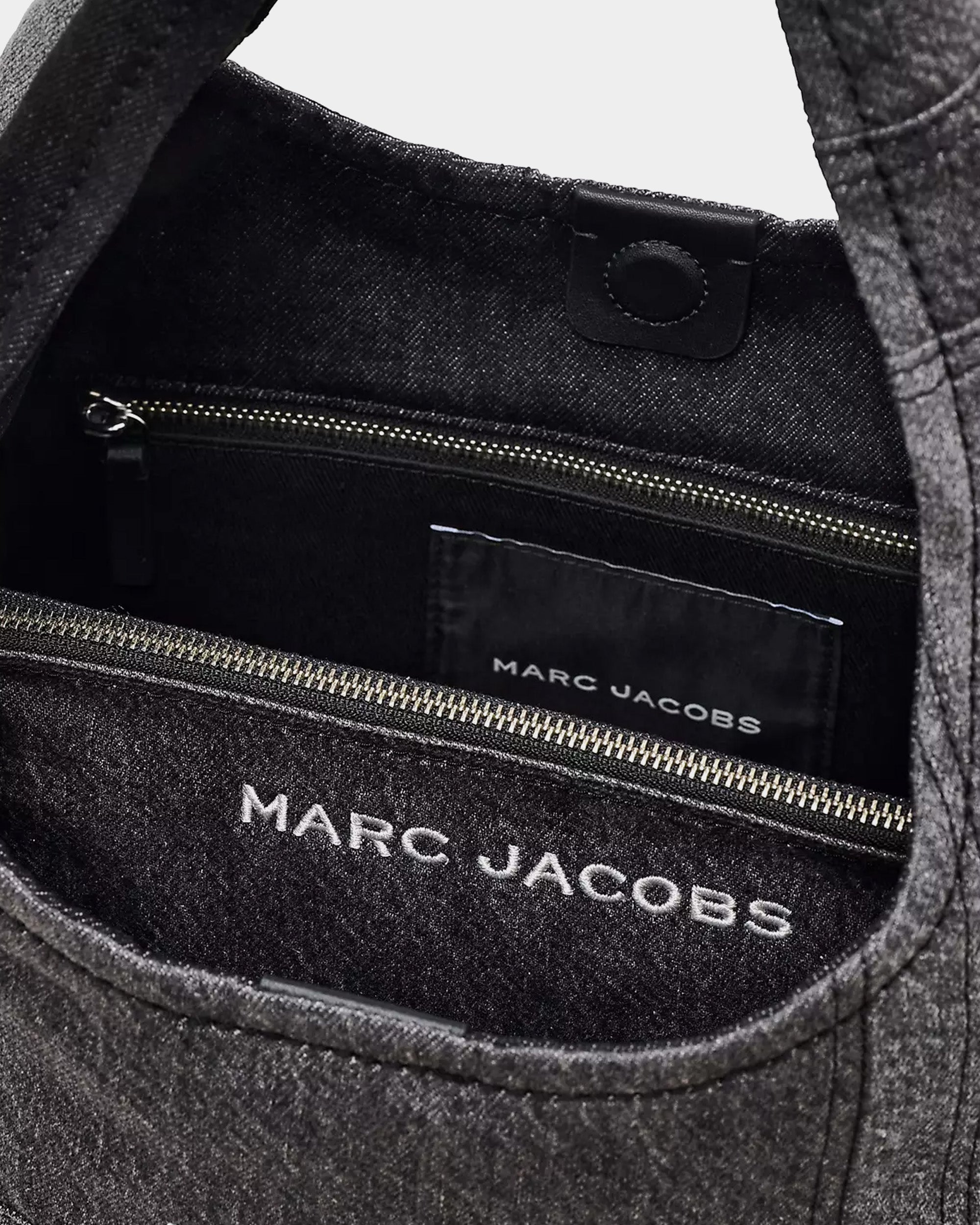 MARC JACOBS 黑色拼接丹寧 Sack 包