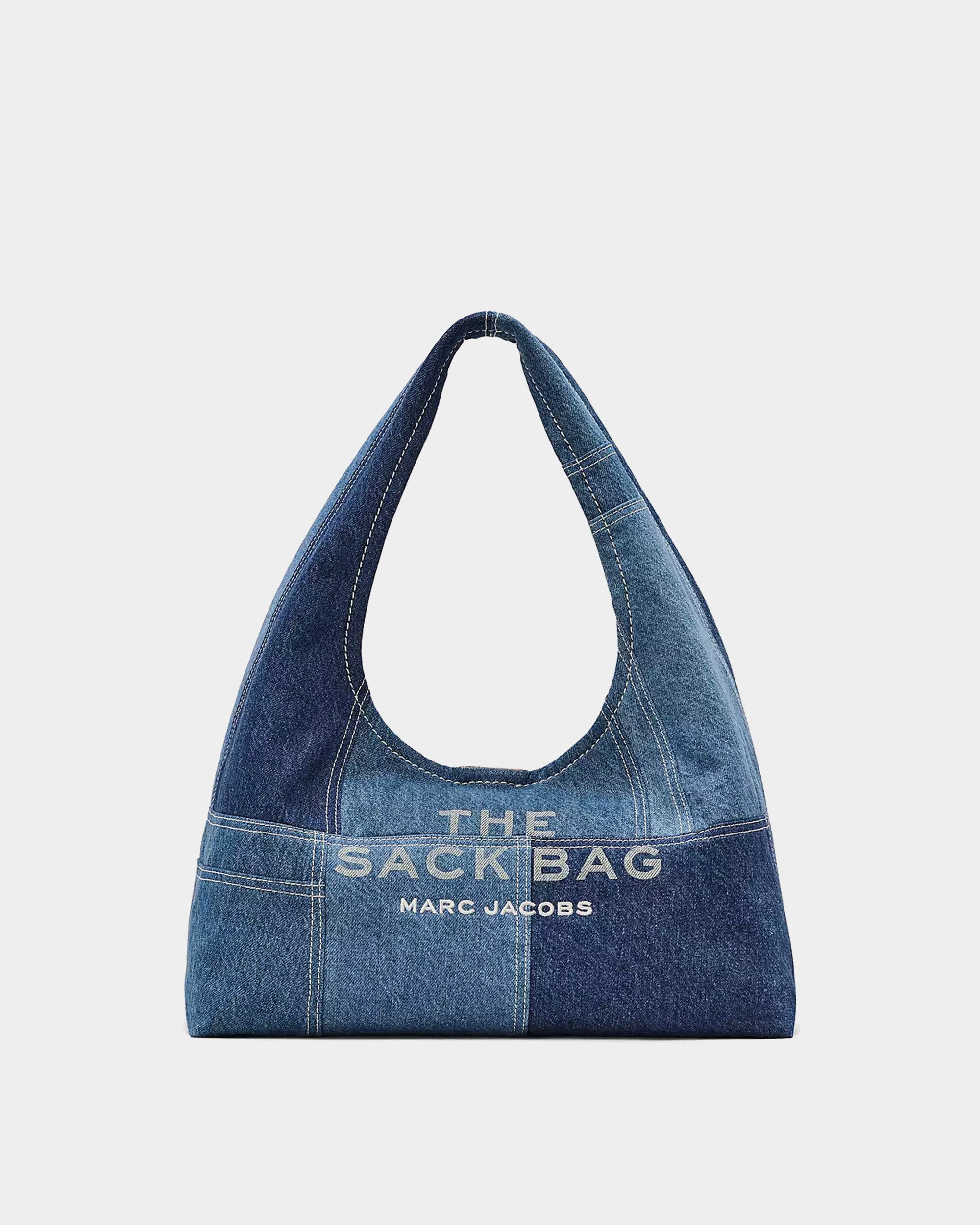 MARC JACOBS 藍色拼接丹寧 Sack 包