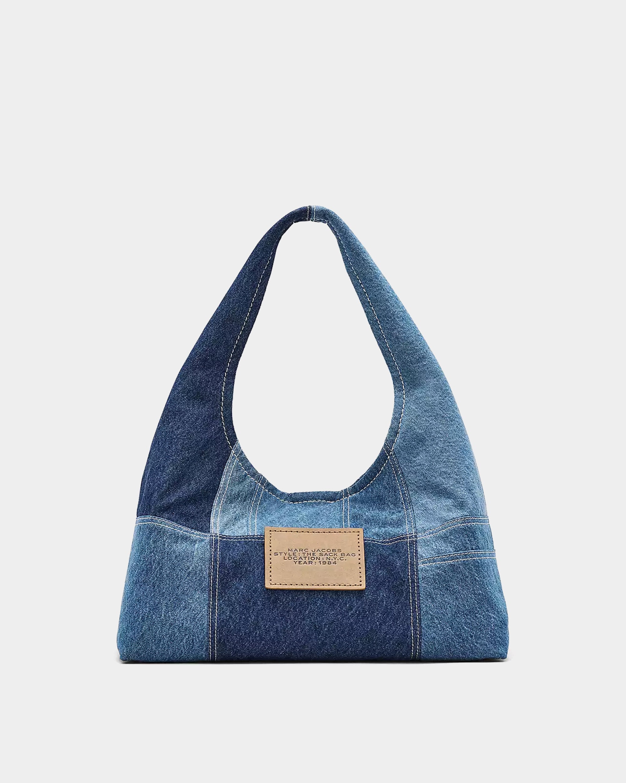 MARC JACOBS 藍色拼接丹寧 Sack 包