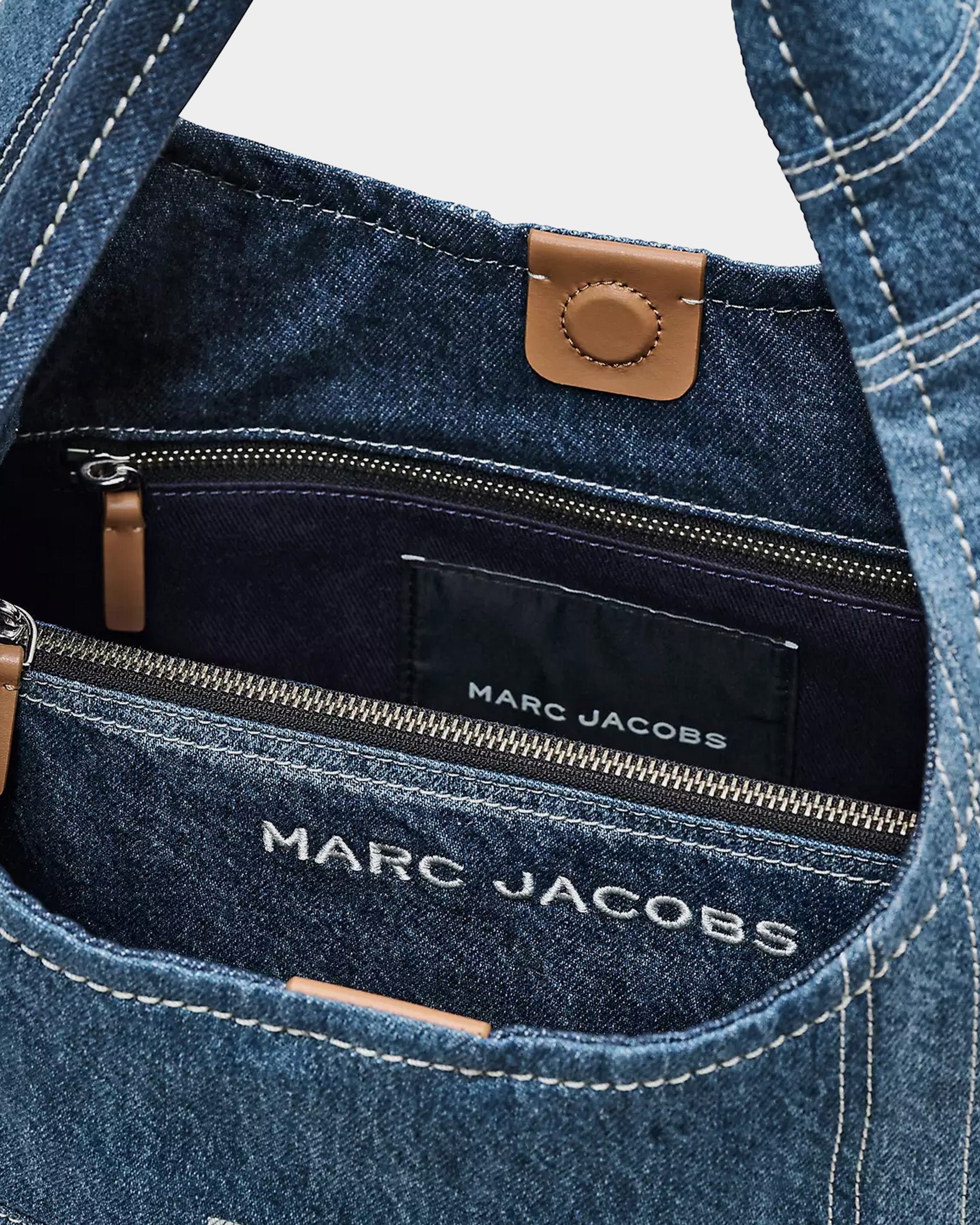 MARC JACOBS 藍色拼接丹寧 Sack 包