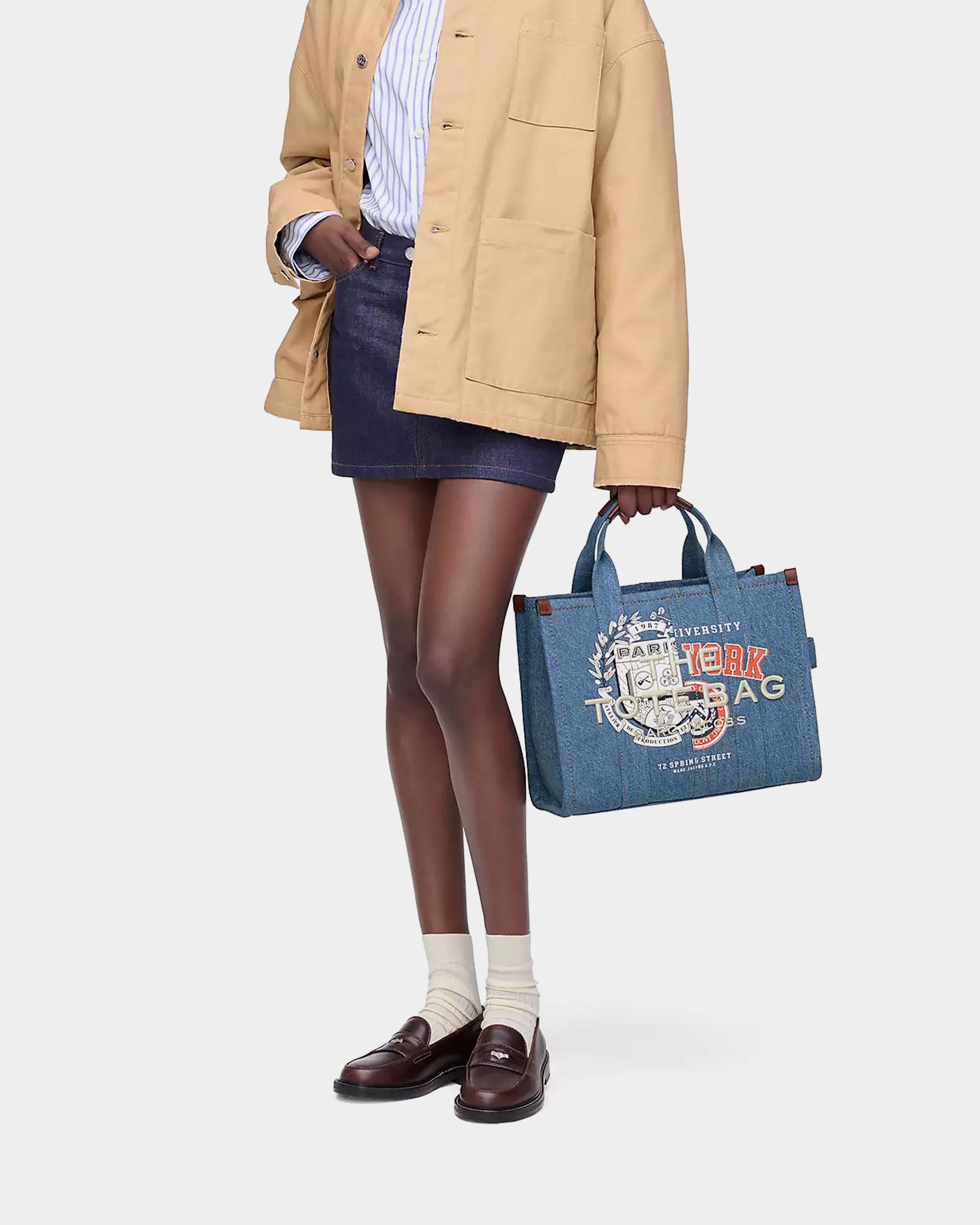 A.P.C. x MARC JACOBS 聯名限量 牛仔中型托特包