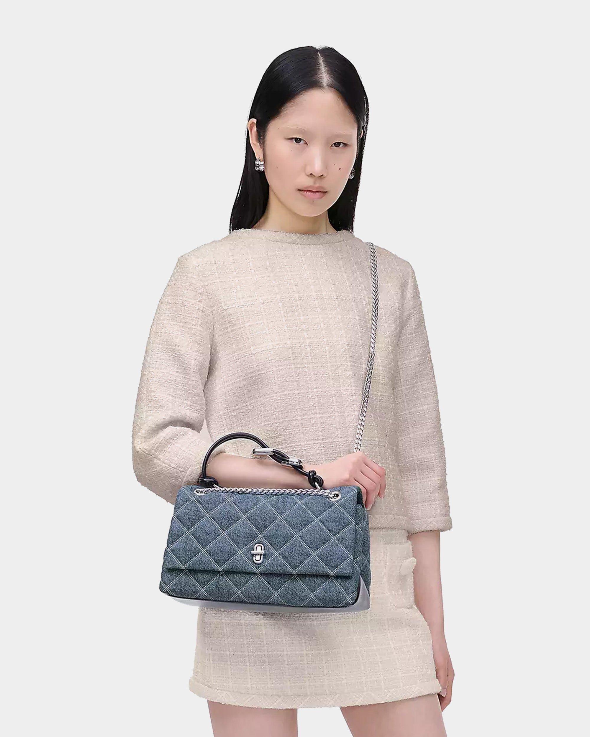 MARC JACOBS 丹寧菱格雙鏈包