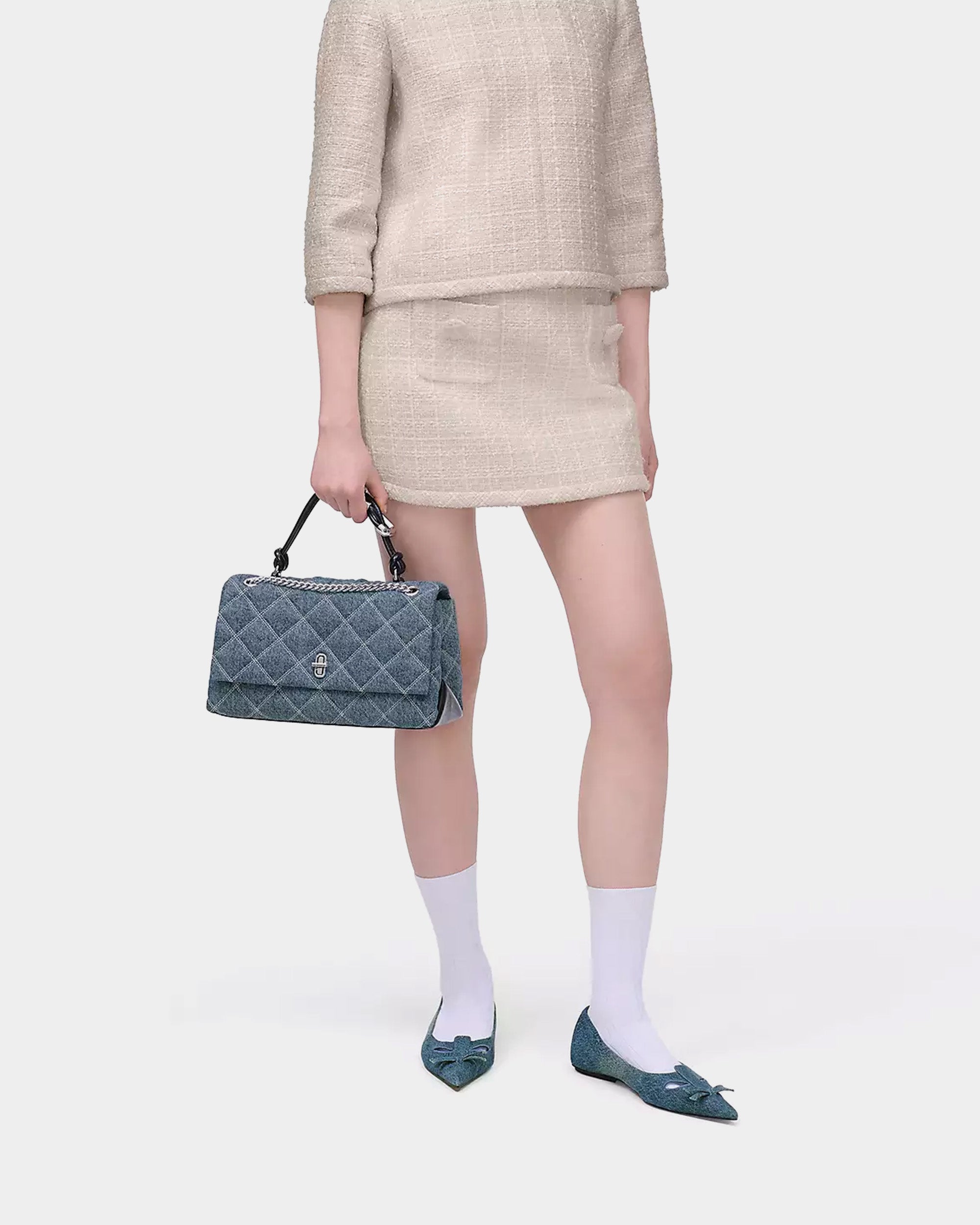 MARC JACOBS 丹寧菱格雙鏈包