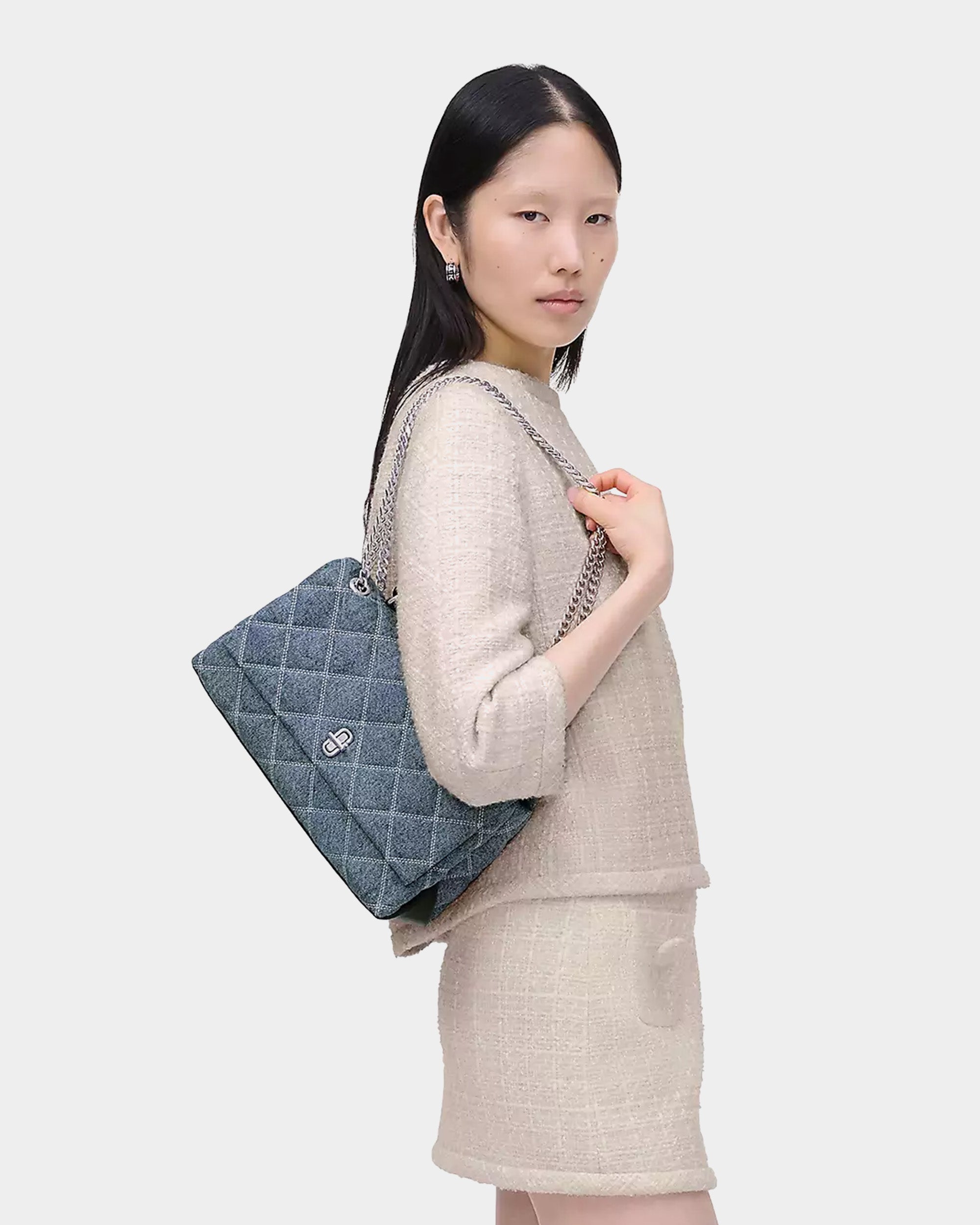 MARC JACOBS 丹寧菱格雙鏈包