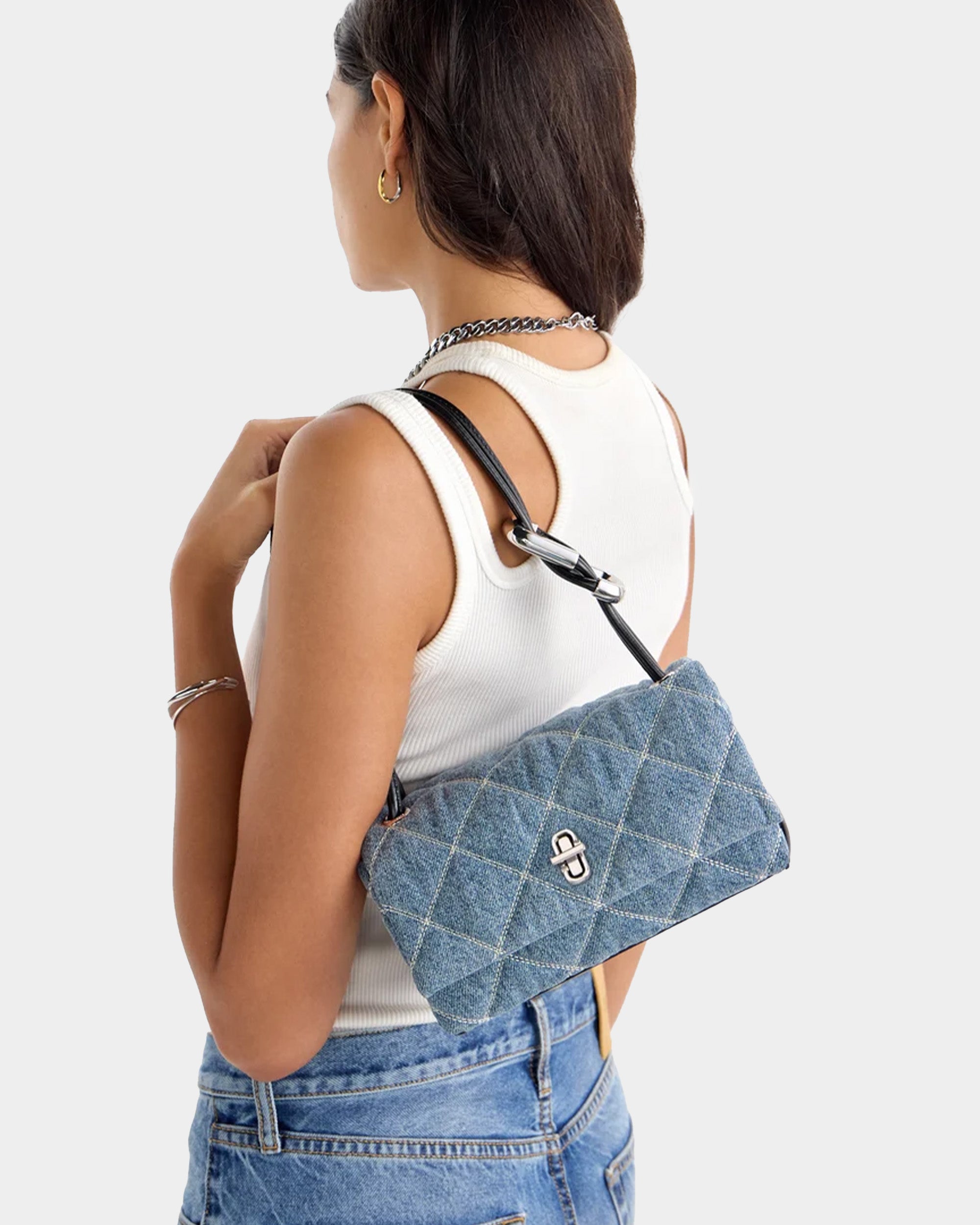 MARC JACOBS 丹寧菱格雙肩包