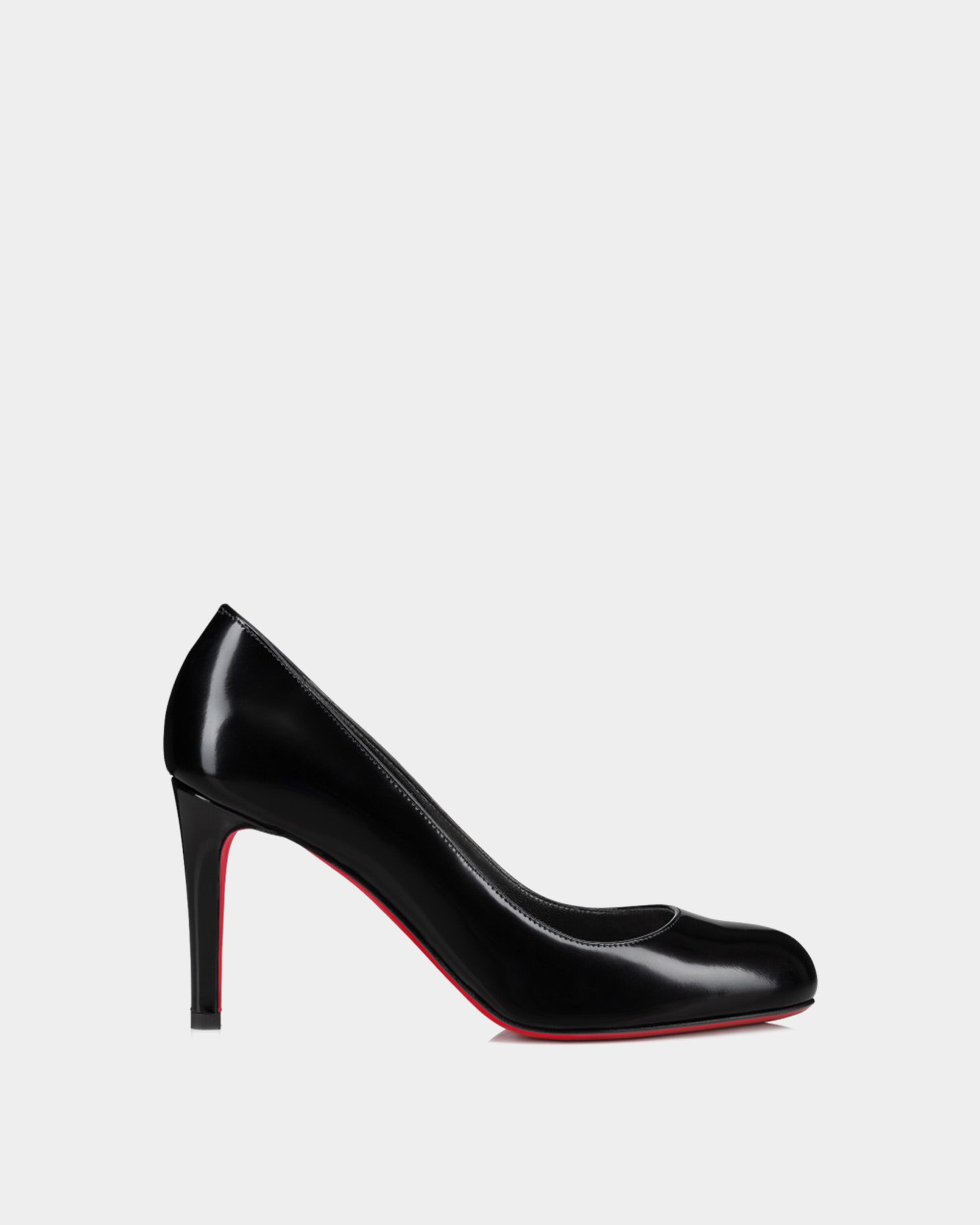 CHRISTIAN LOUBOUTIN 亮面小牛皮 85mm 黑色高跟鞋