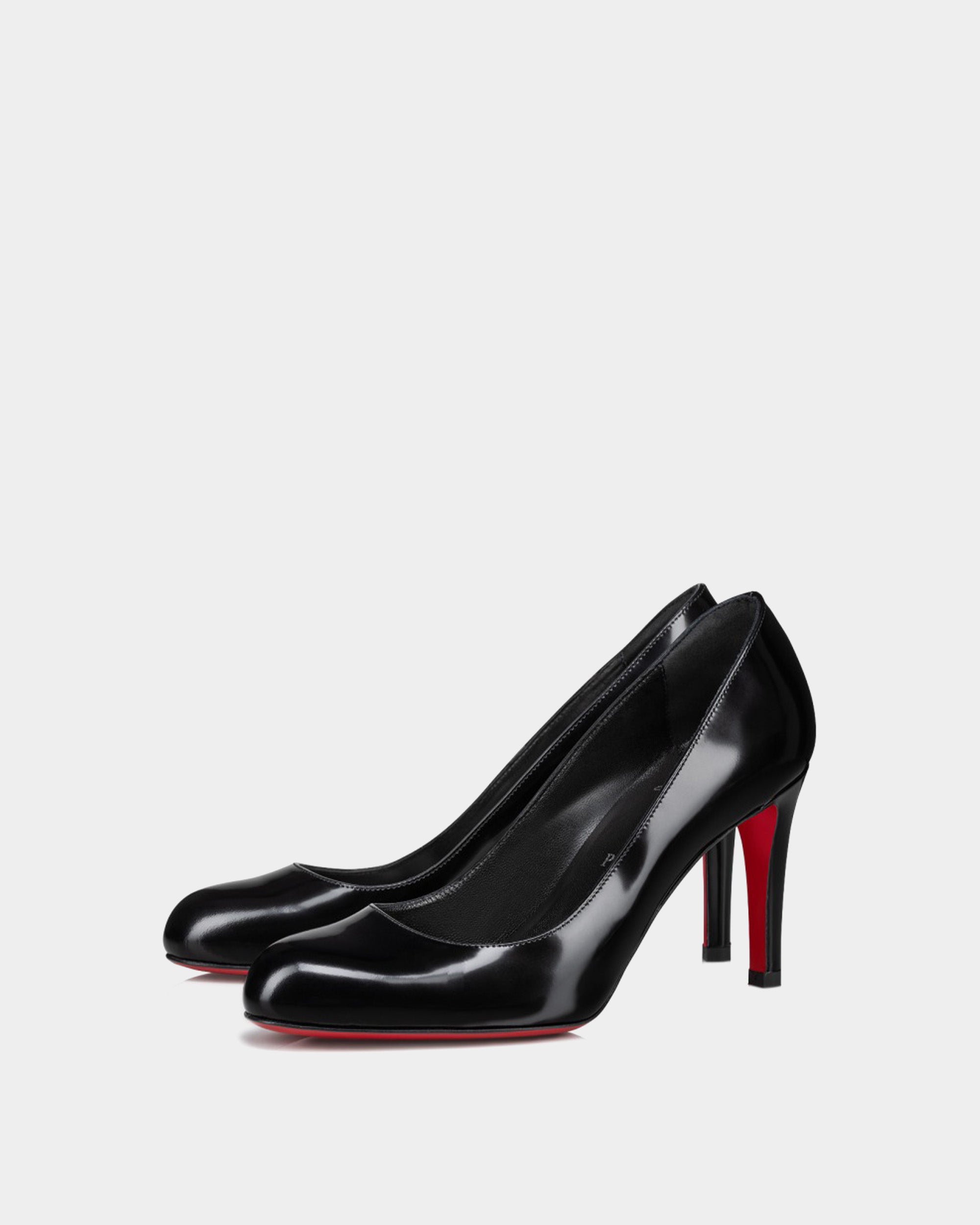 CHRISTIAN LOUBOUTIN 亮面小牛皮 85mm 黑色高跟鞋