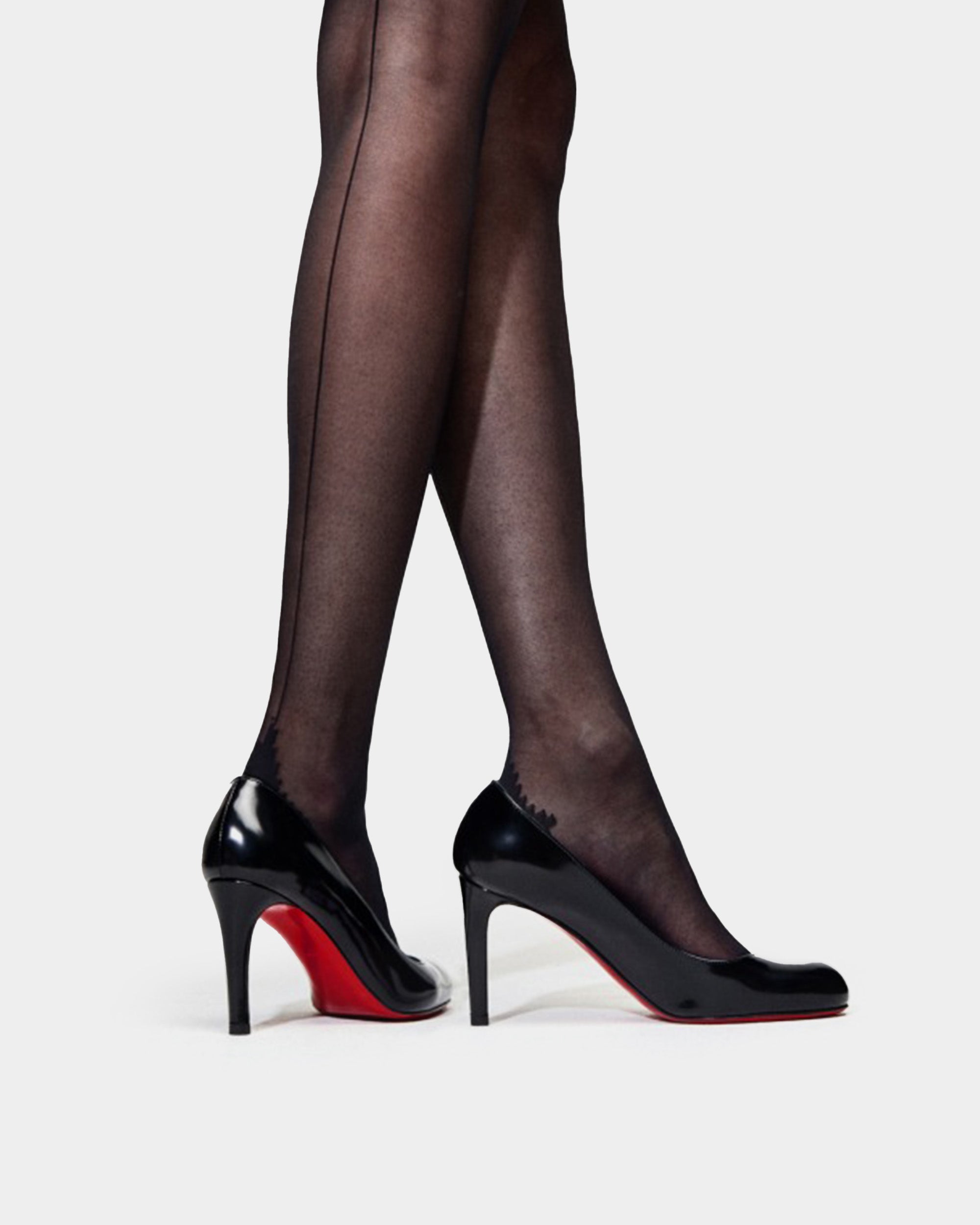 CHRISTIAN LOUBOUTIN 亮面小牛皮 85mm 黑色高跟鞋