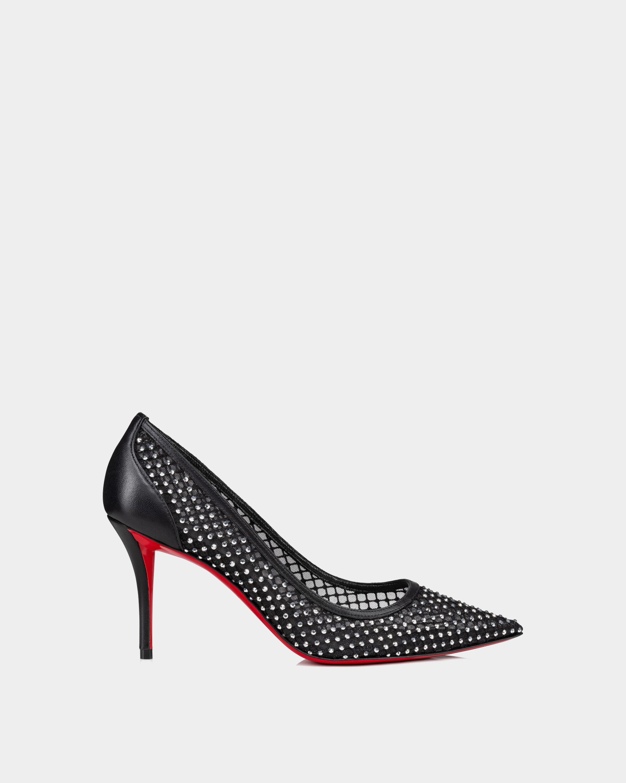 CHRISTIAN LOUBOUTIN 黑色透明水鑽高跟鞋