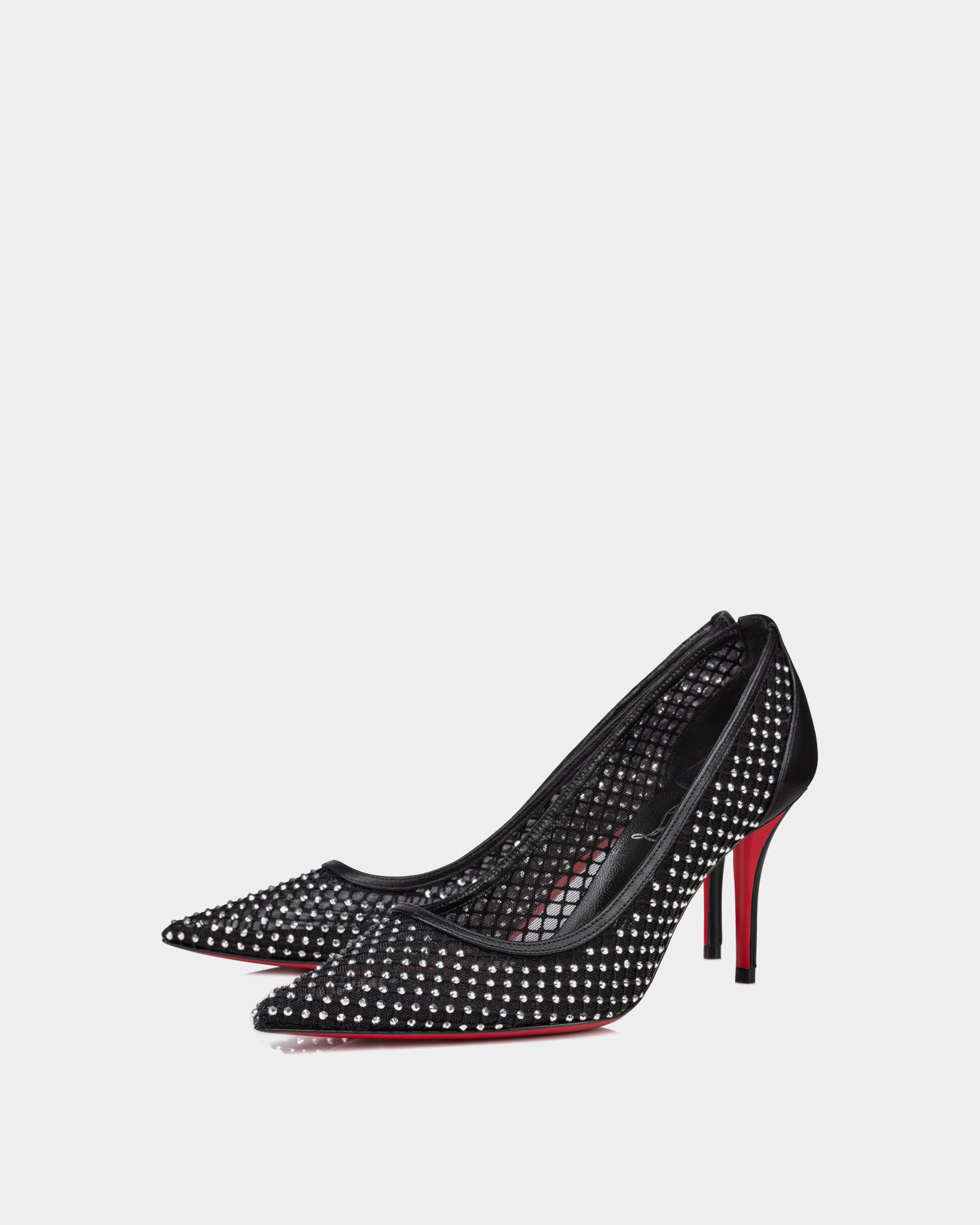 CHRISTIAN LOUBOUTIN 黑色透明水鑽高跟鞋