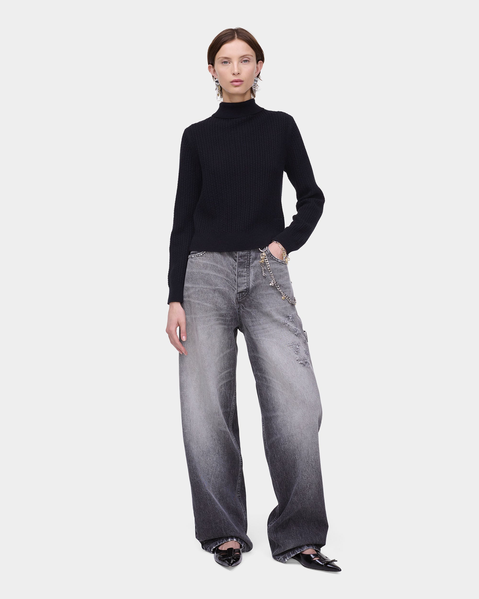 MARC JACOBS 麻花針織吊飾開襟外套